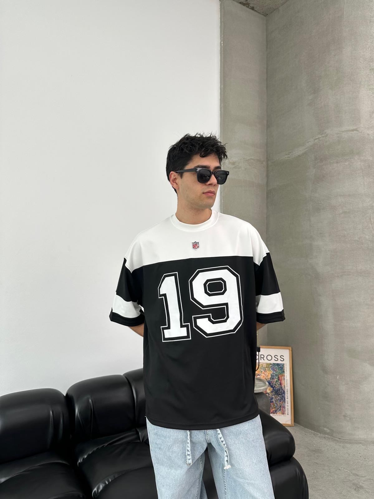 Raiders 19 Baskılı Oversize Siyah Forma