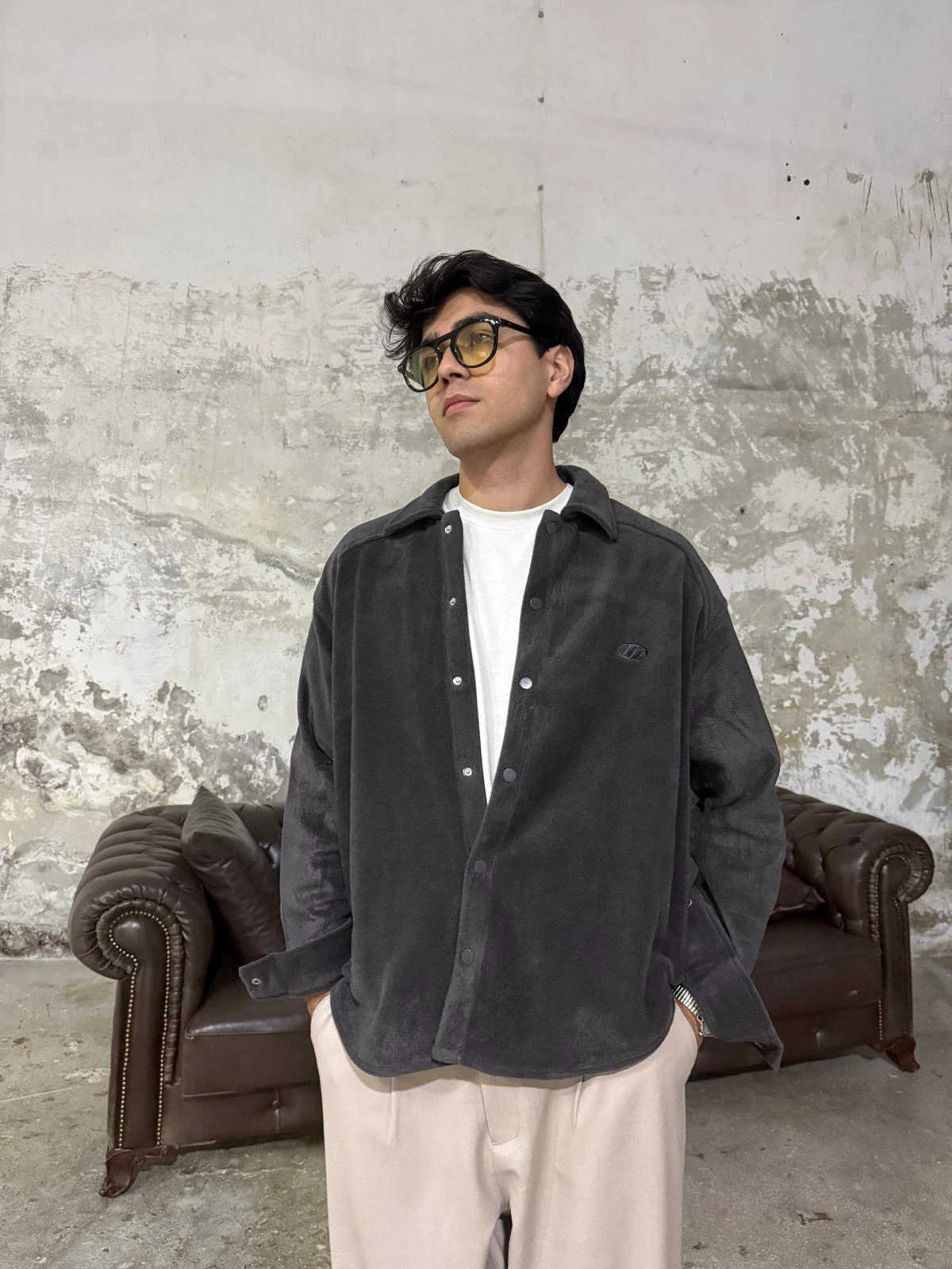 G Logo Polar Antrasit Gömlek