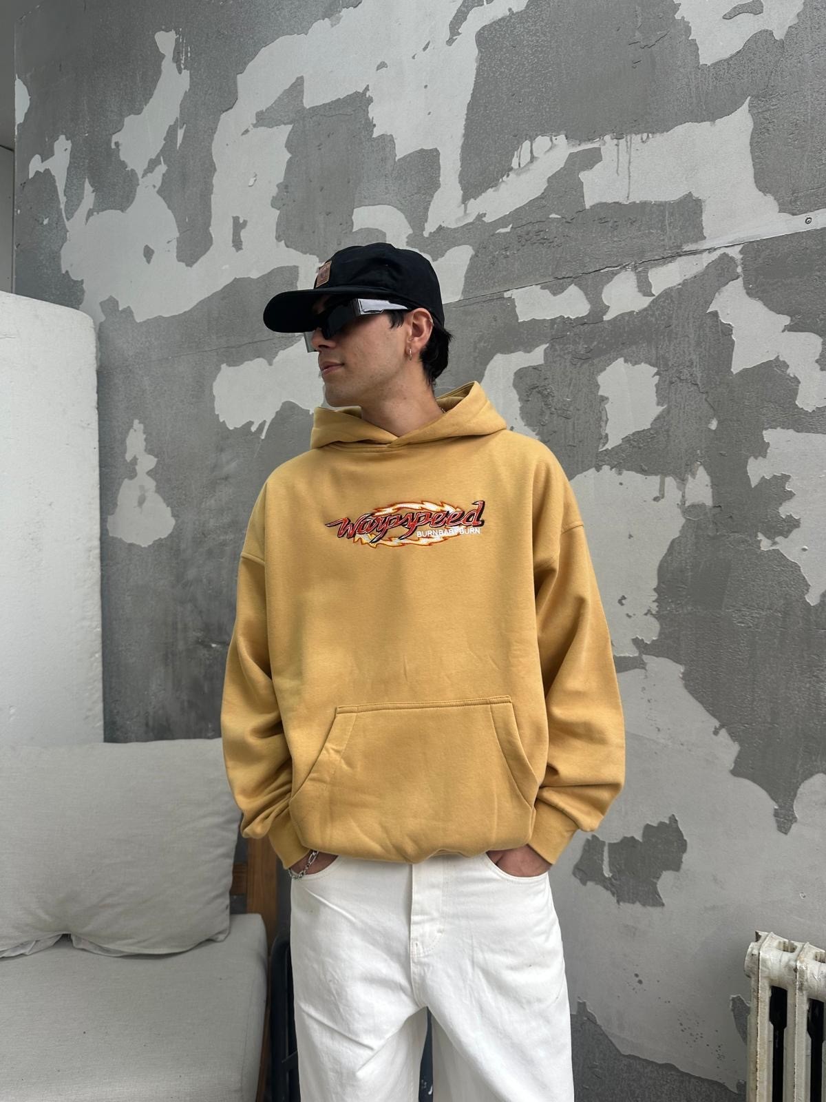 Wow Speed Nakışlı Oversize Hoodie