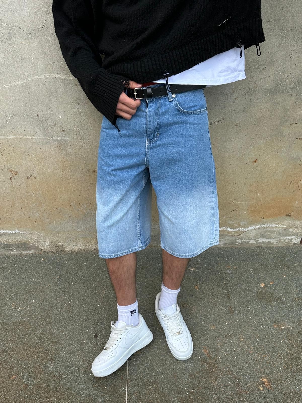 Vintage Twin Blue Teen Kot Şort Alx