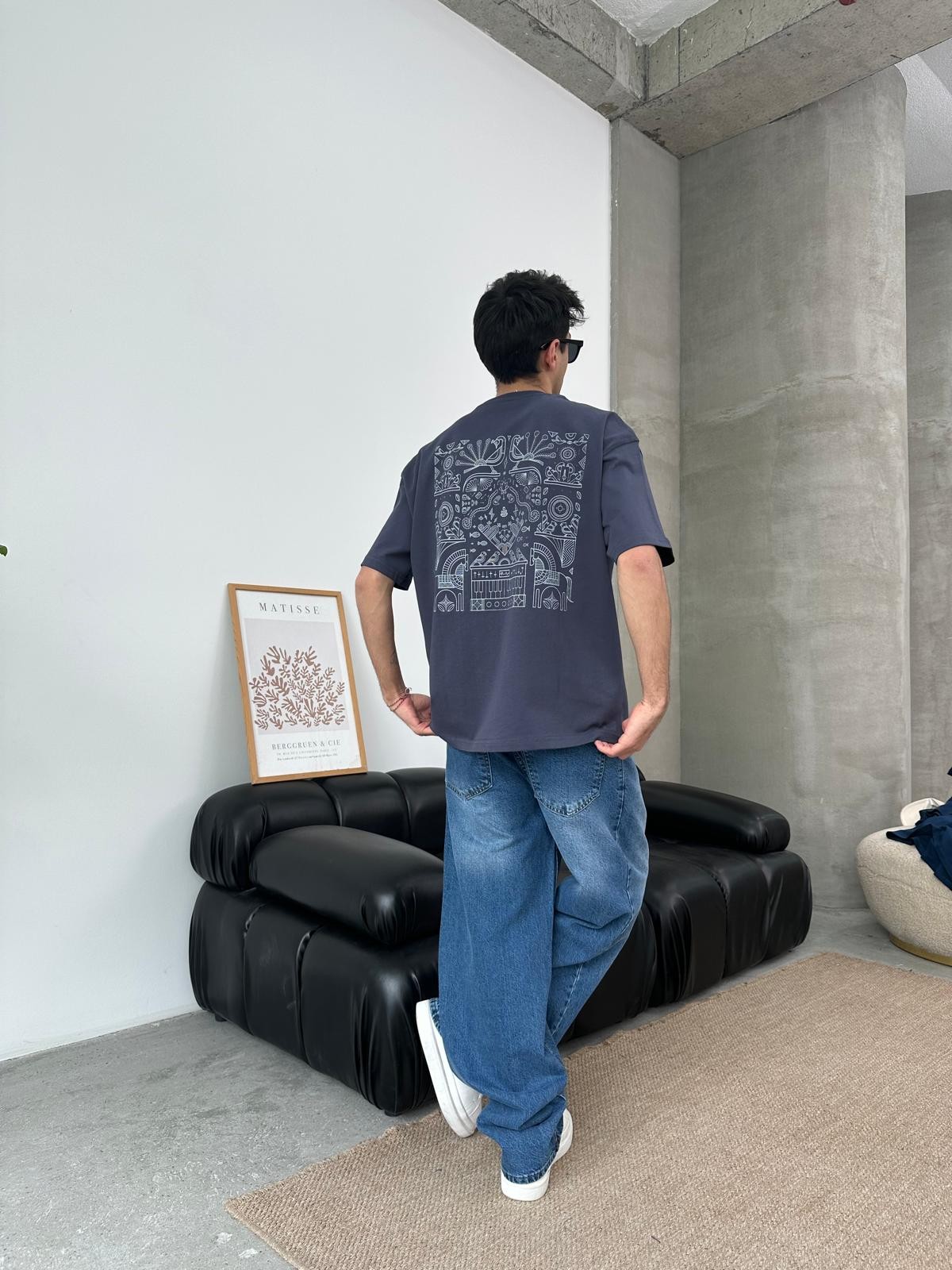 Tribes Etnik Baskılı Füme T-Shirt 