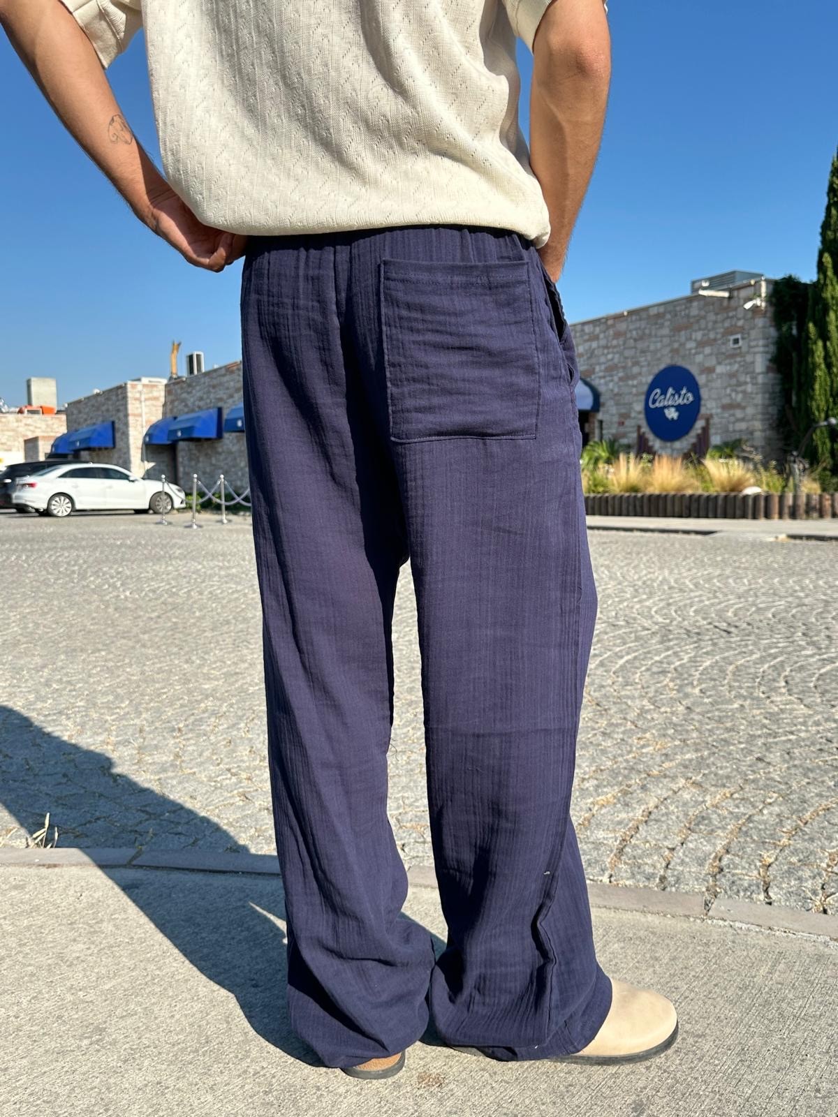 Summer Vibe Mavi Dökümlü Fresh Pantolon