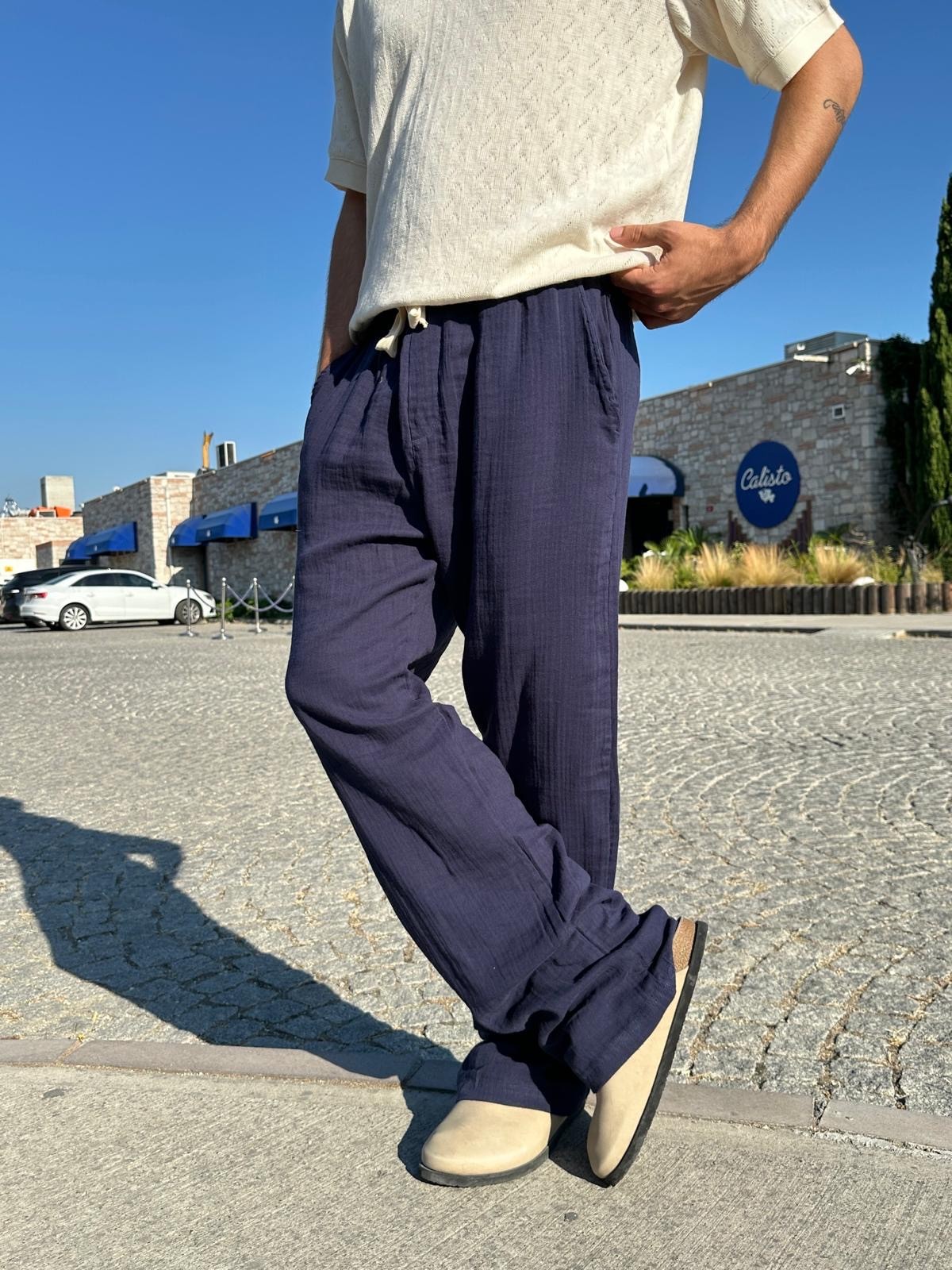 Summer Vibe Mavi Dökümlü Fresh Pantolon