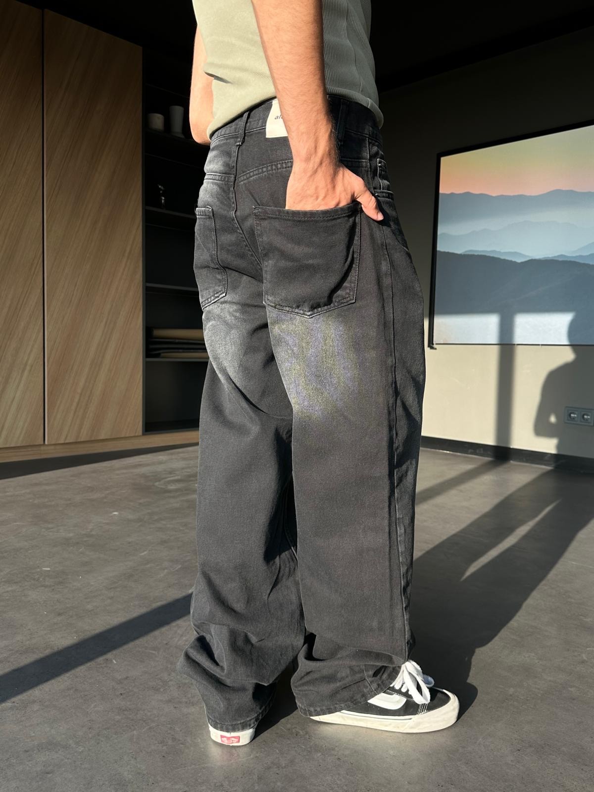Sand Washed Baggy Pantolon