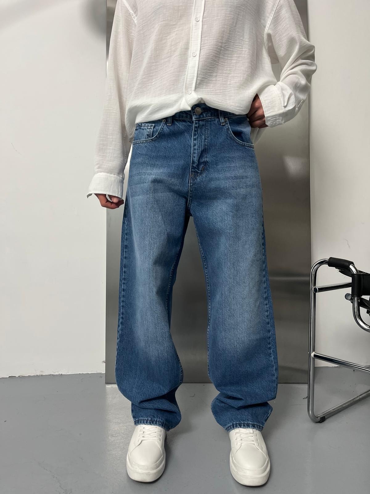 Dark Blue Vintage Baggy Pantolon Alx