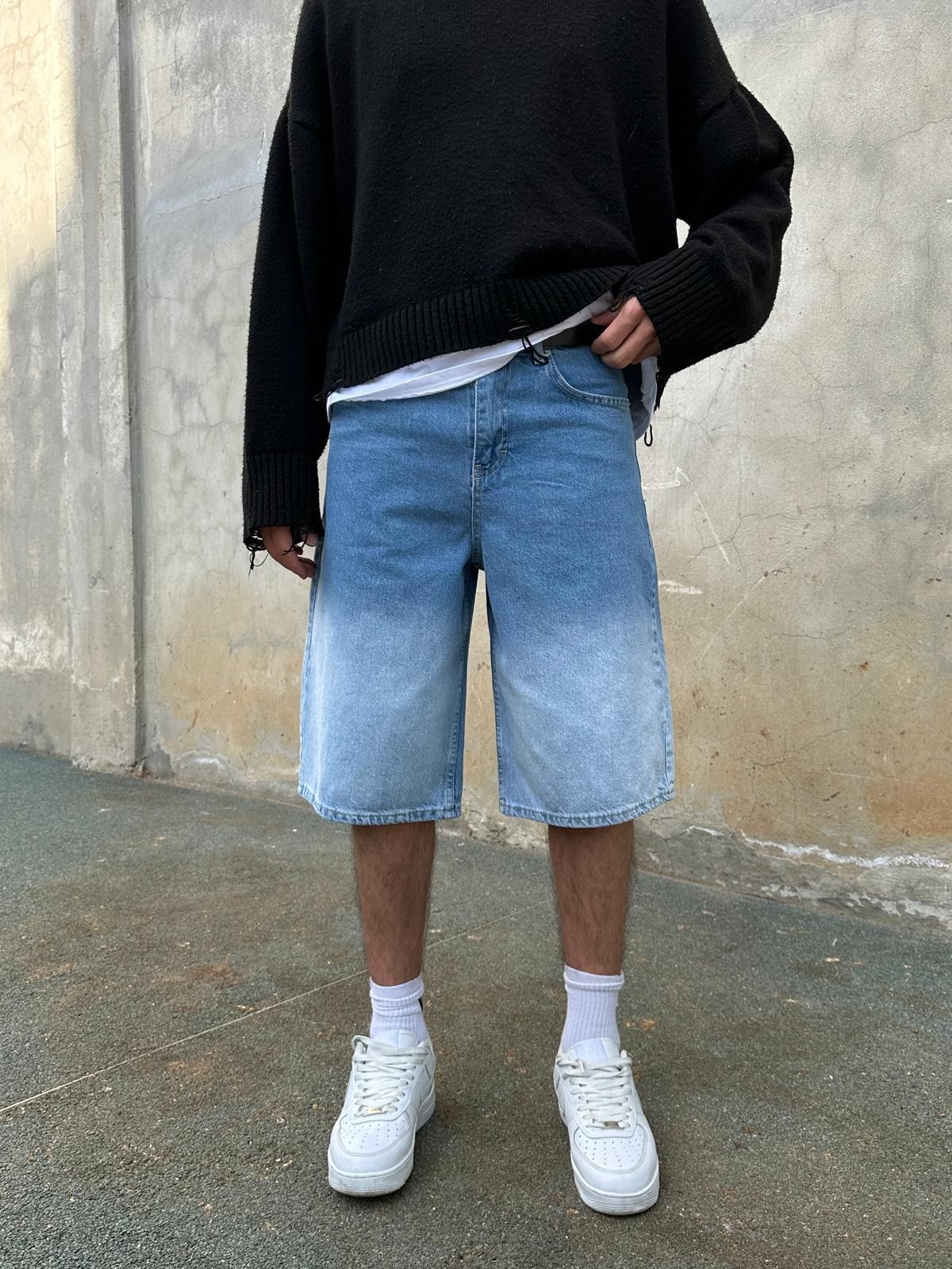 Vintage Twin Blue Teen Kot Şort Alx