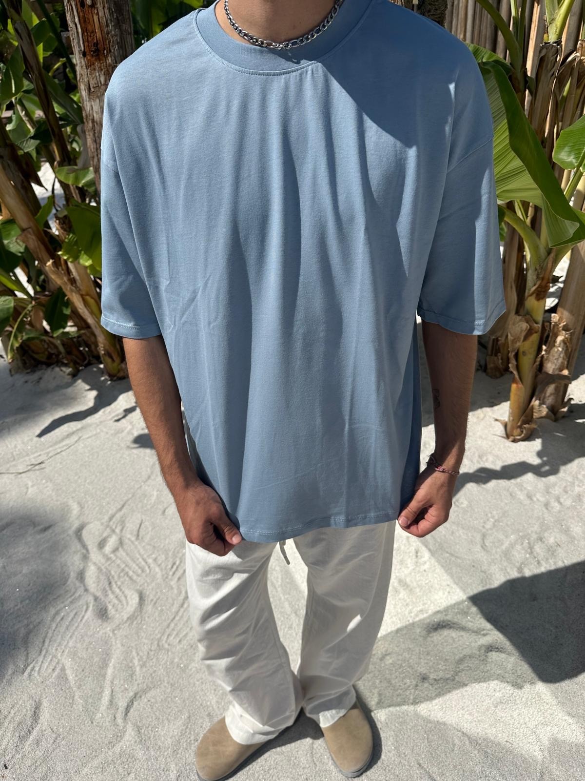Summer Blue Sand Vibes Basic T-Shirt