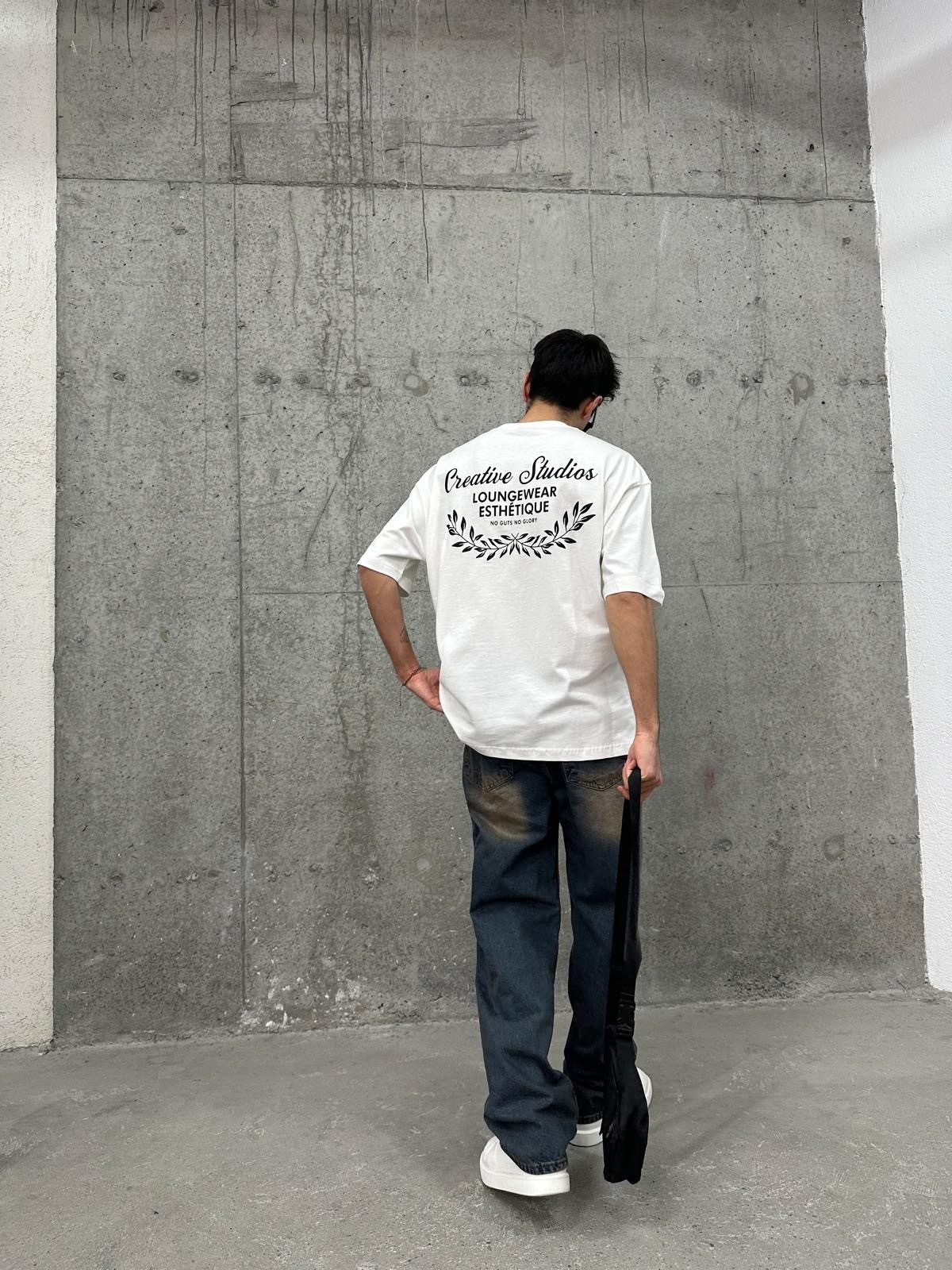 No Glory Studios Back Print White T-Shirt 