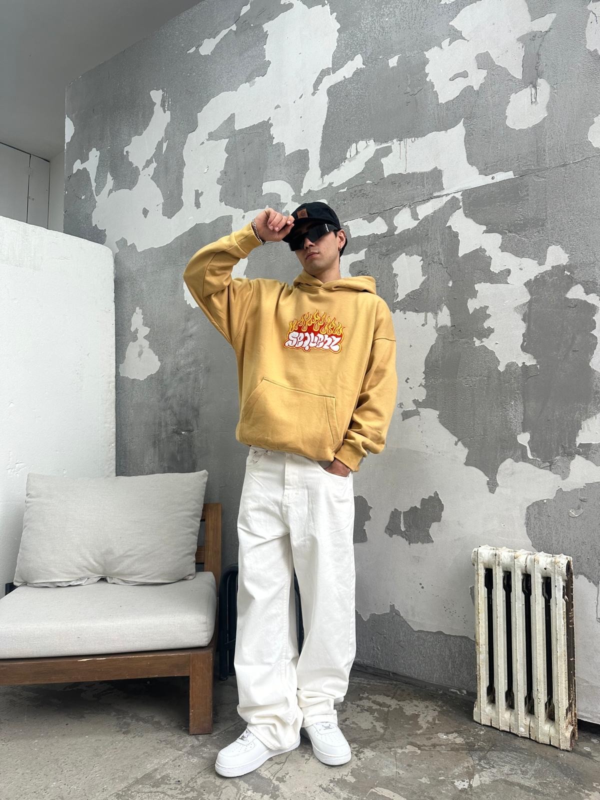 Cactüs Fire Oversize Hardal Hoodie