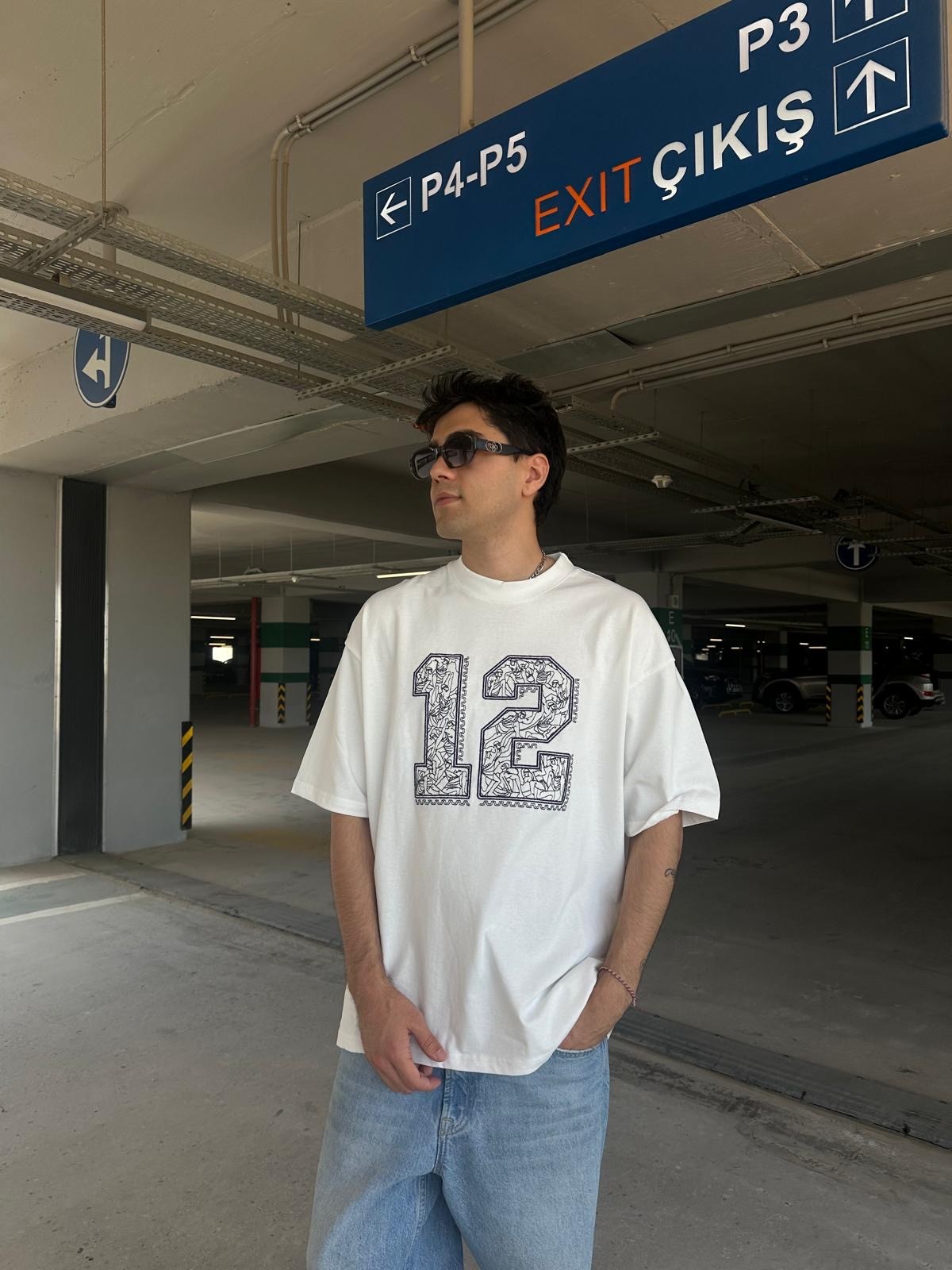 Human Nakışlı Oversize T-Shirt