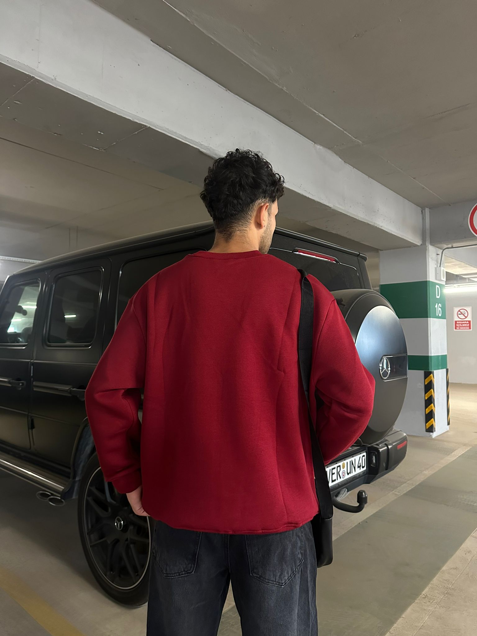 Basıc Oversize Sweatshirt - bordo