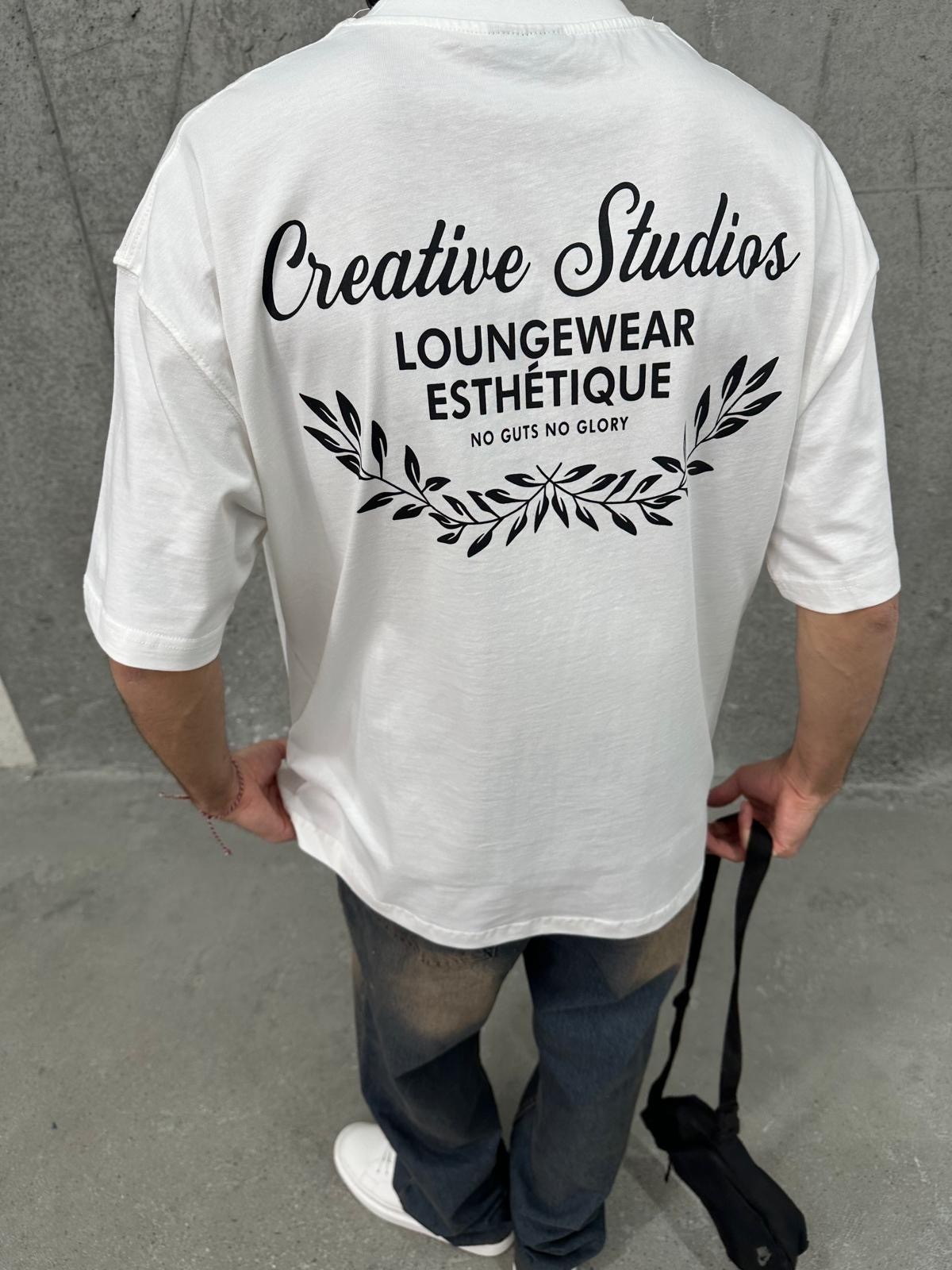 No Glory Studios Back Print White T-Shirt 