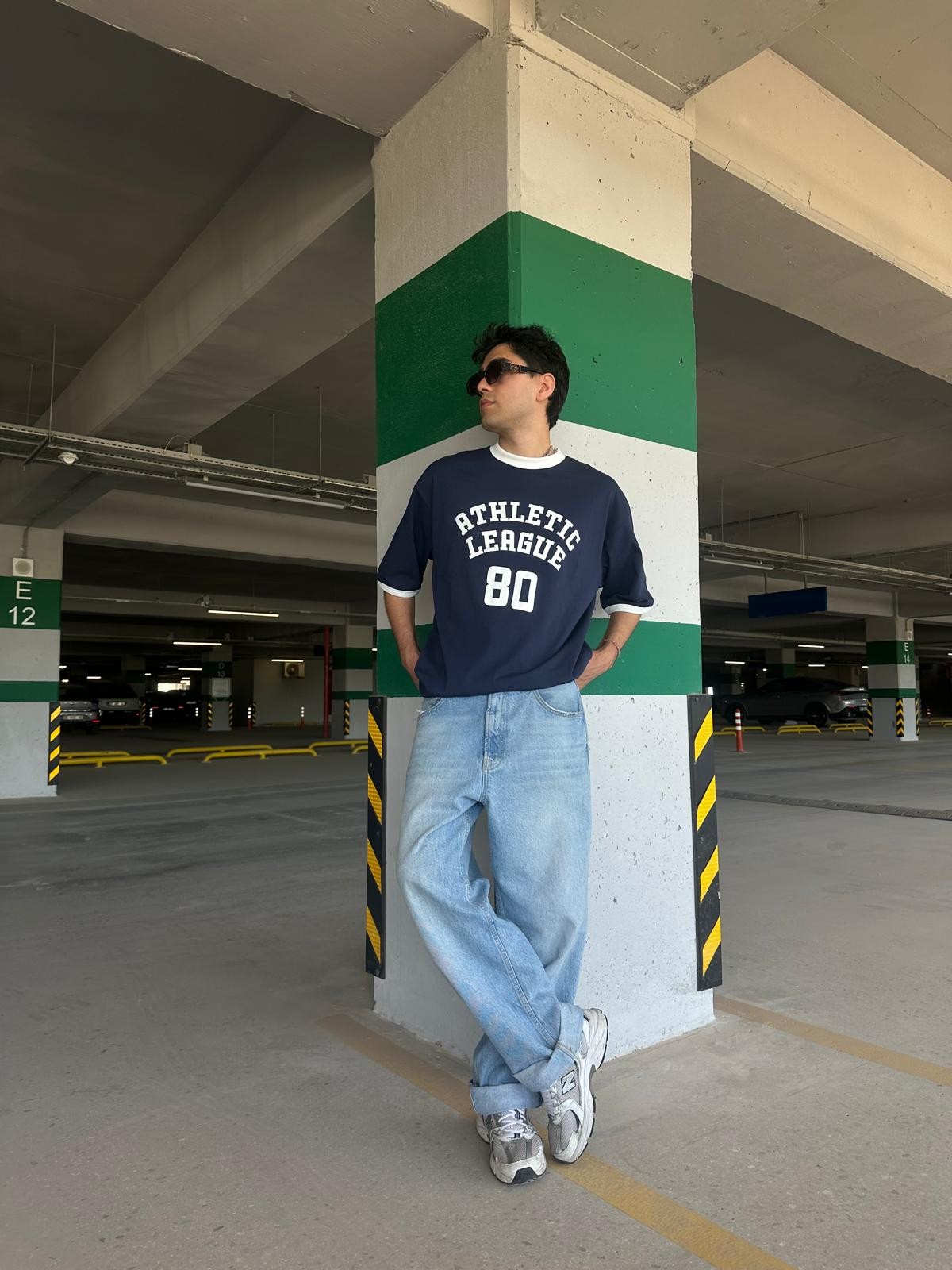 Athletic 80 Lacivert Oversize T-Shirt