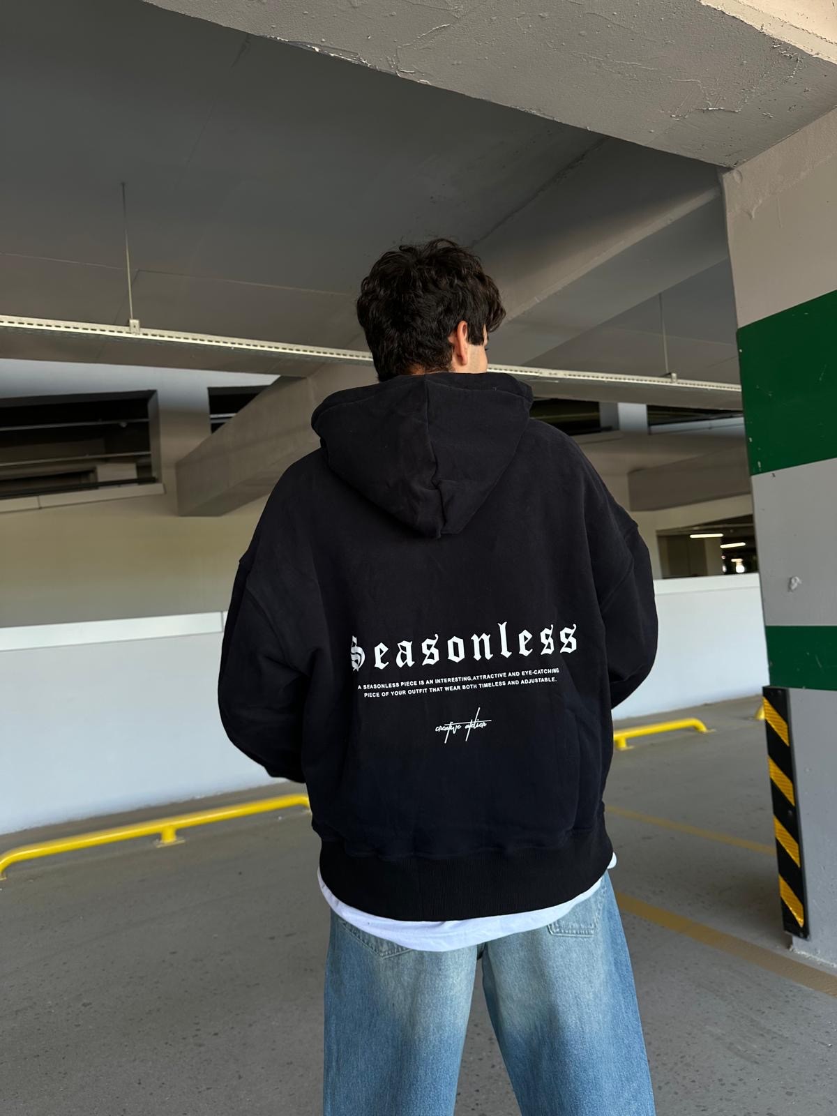 Seasonless Print Oversize Zip Hoodie