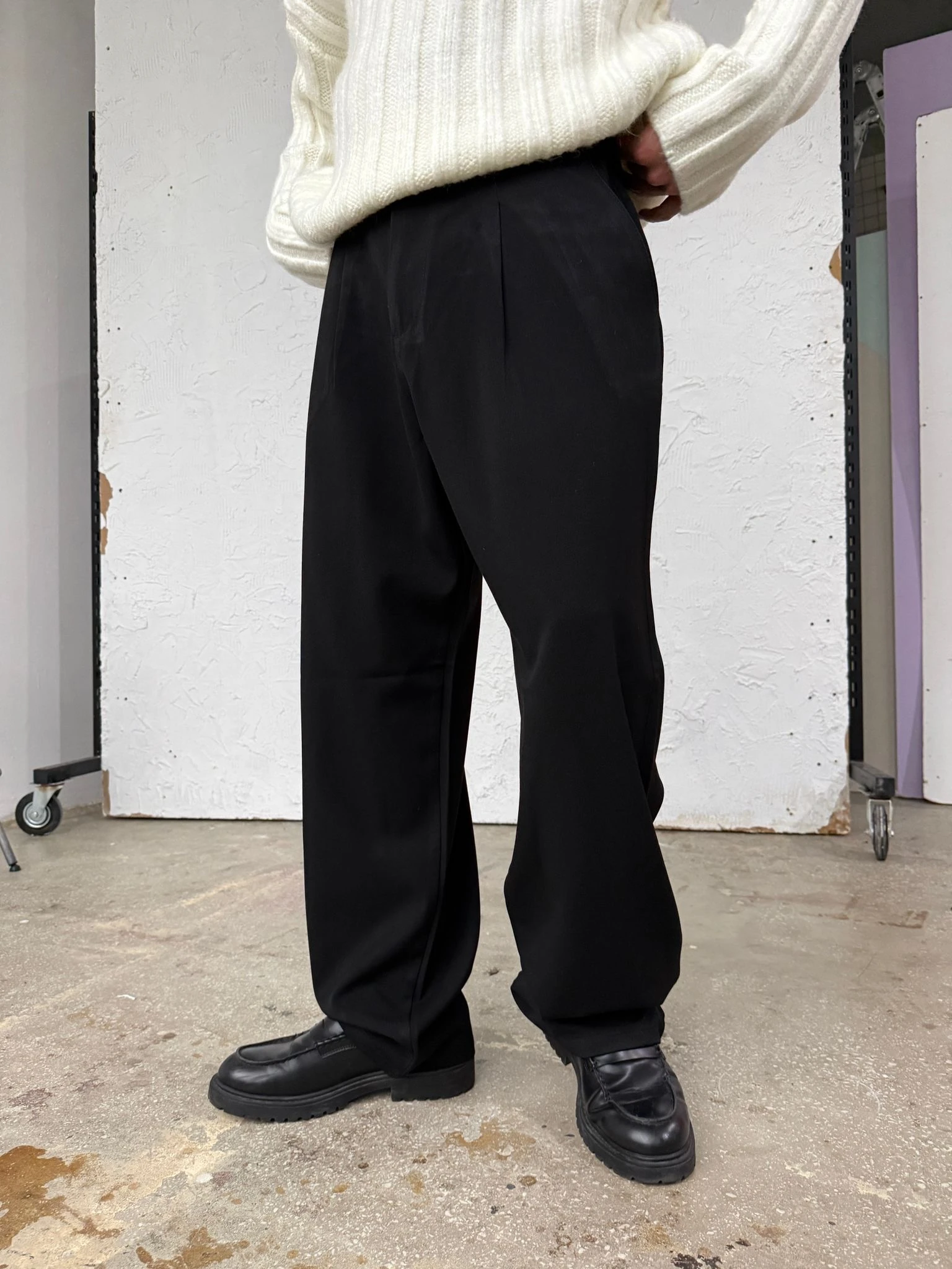 Znc Siyah Baggy Kumaş Pantolon