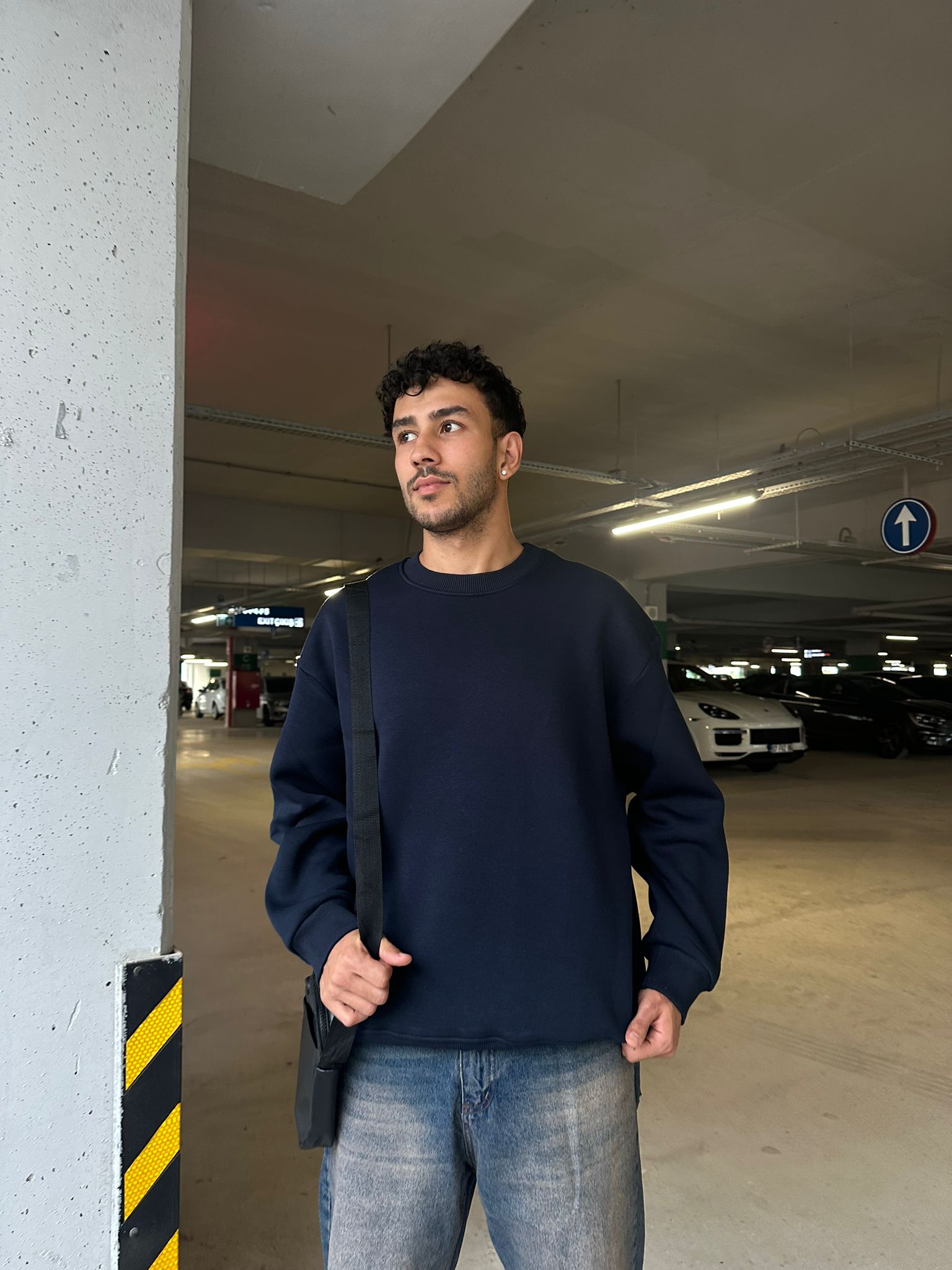 Basıc Oversize Sweatshirt - lacivert