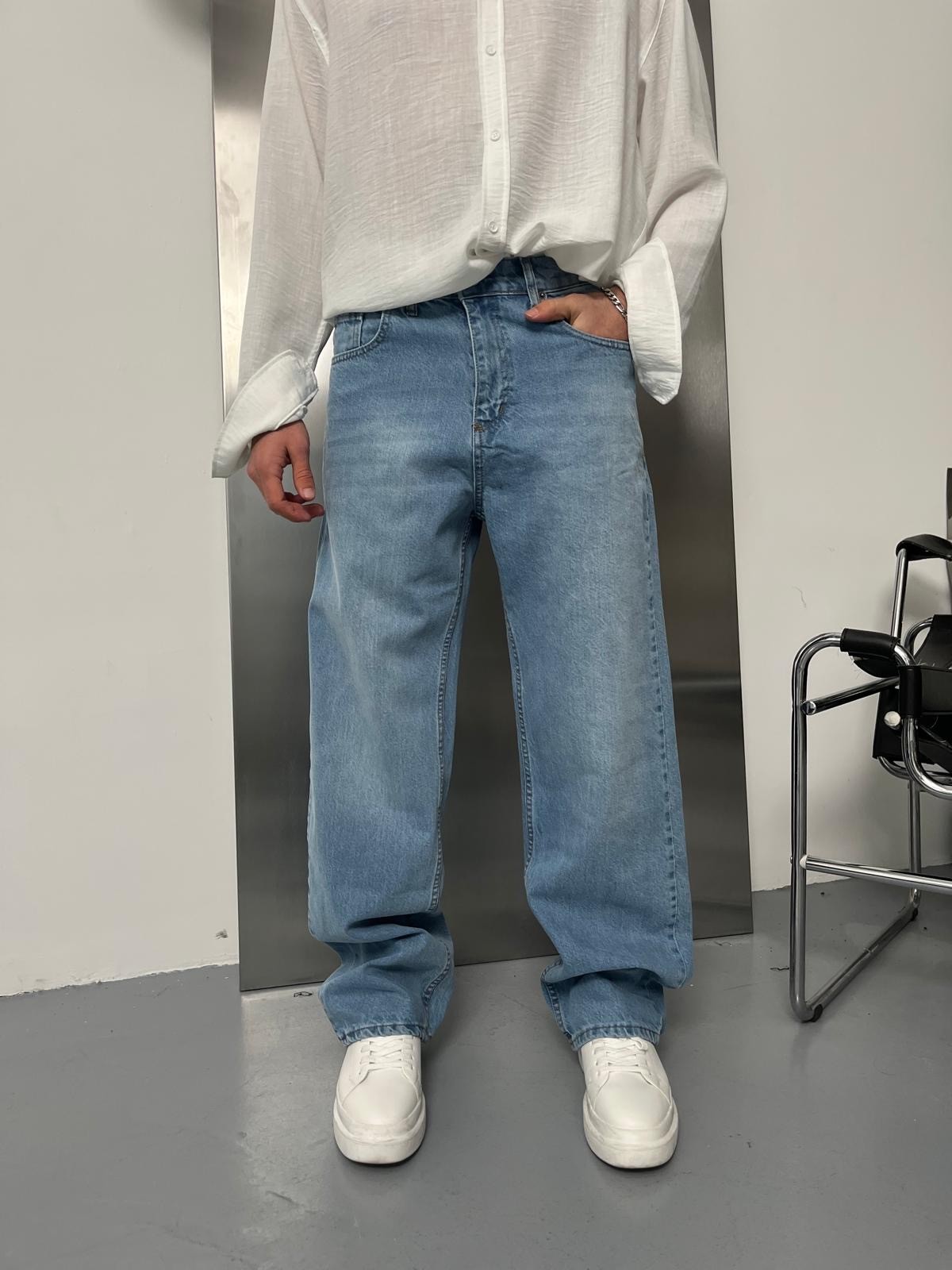 Soft Blue Skate Fit Baggy Pantolon Alx