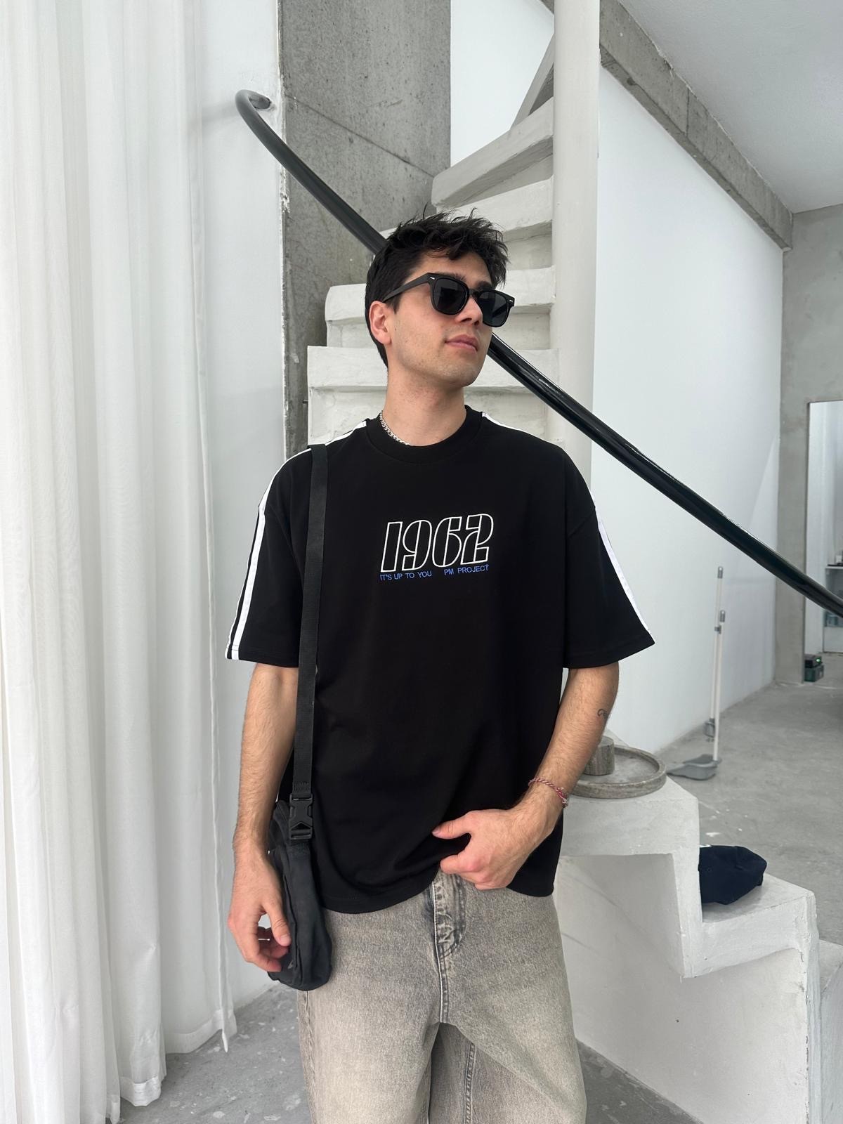 1962 Nakışlı Siyah T-Shirt