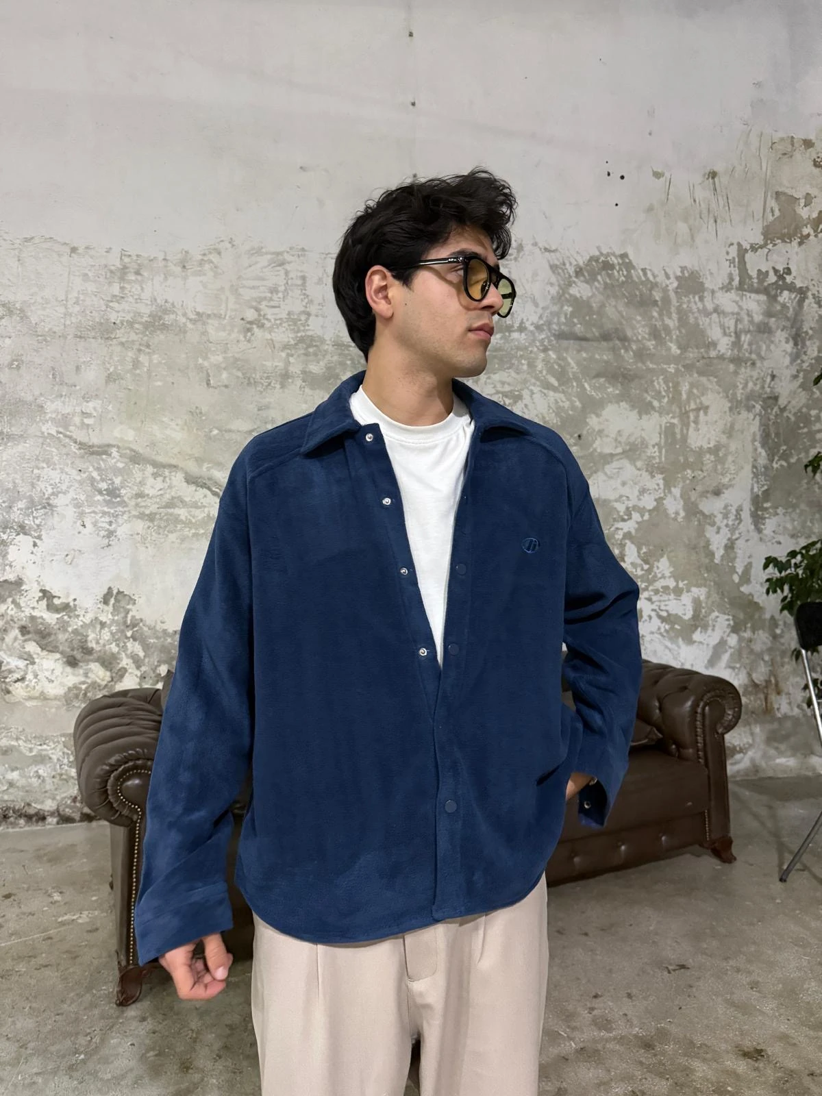 G Logo Polar Lacivert Gömlek