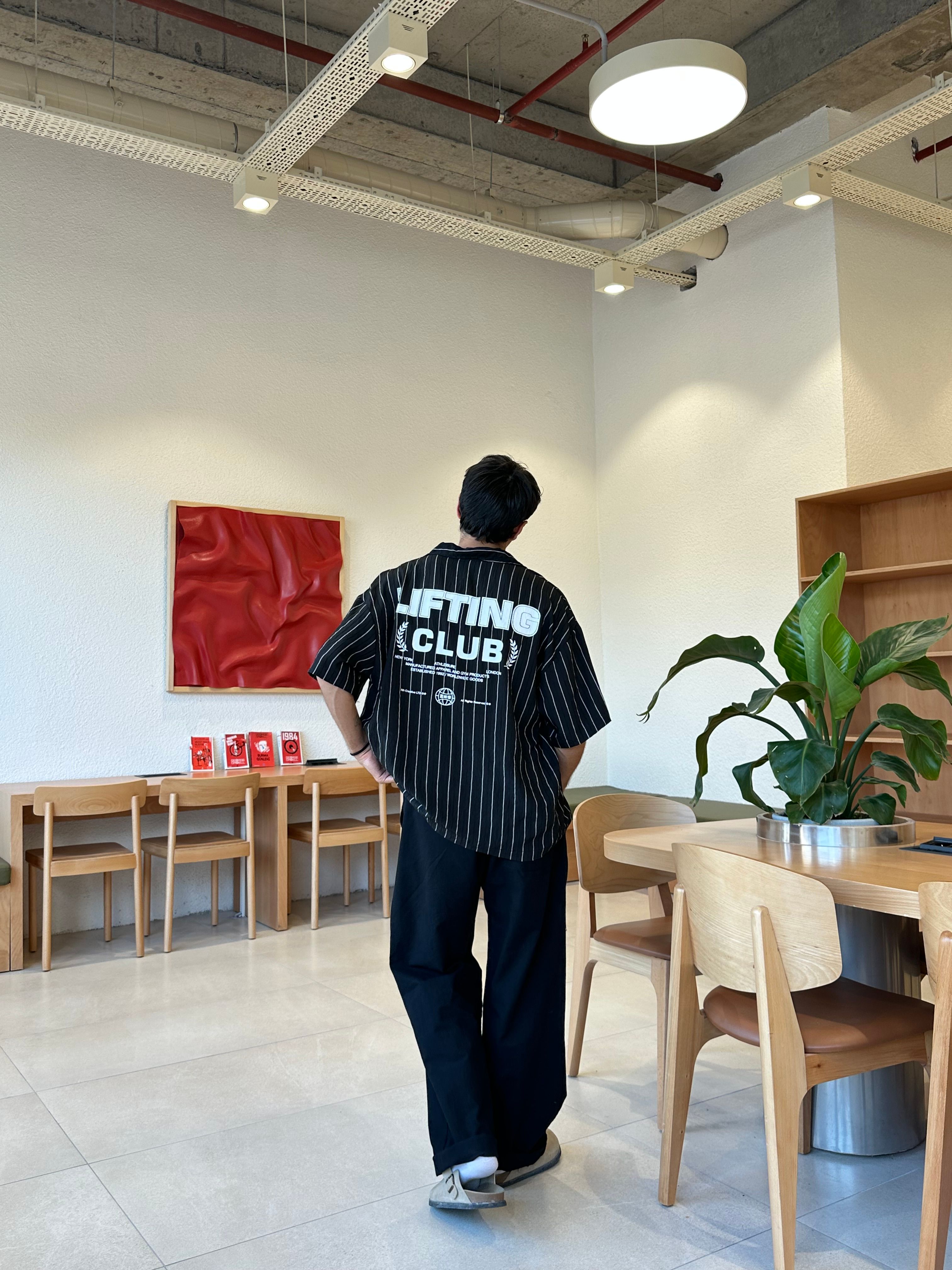 Lıftıng Club Çizgili Oversize Gömlek