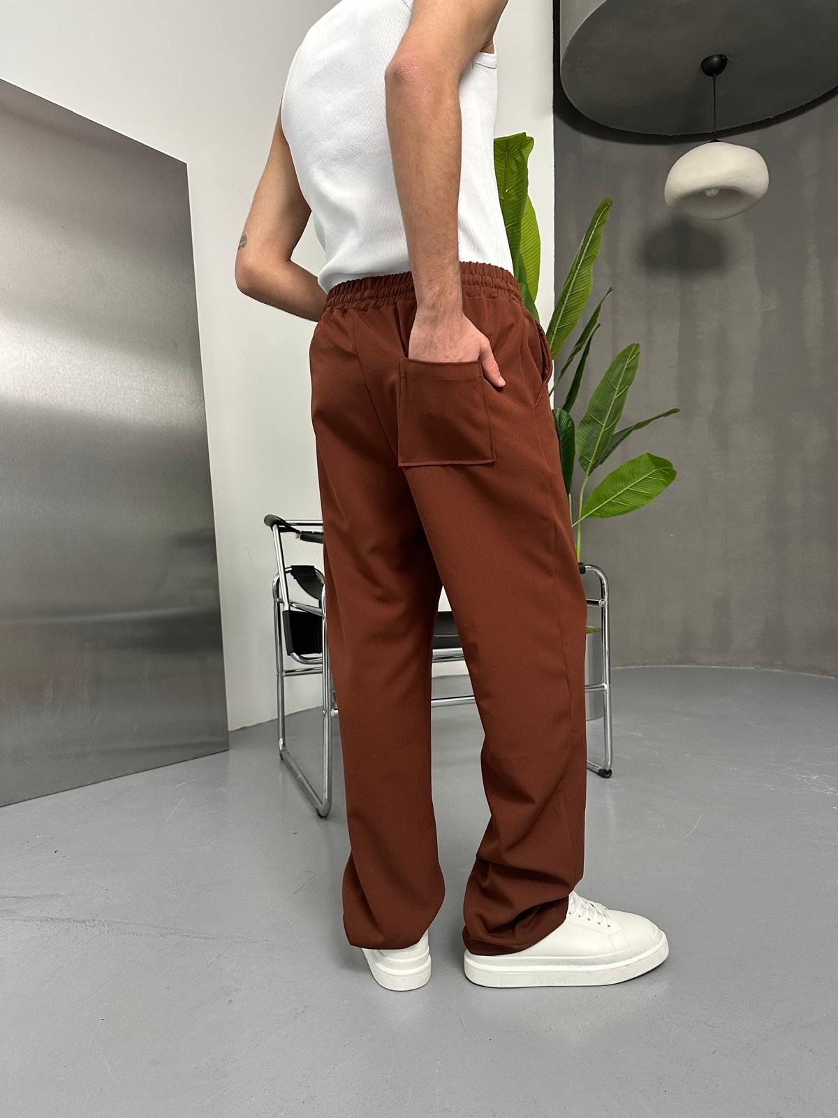 Dokuma Çımalı Fresh Kahve Baggy Pantolon