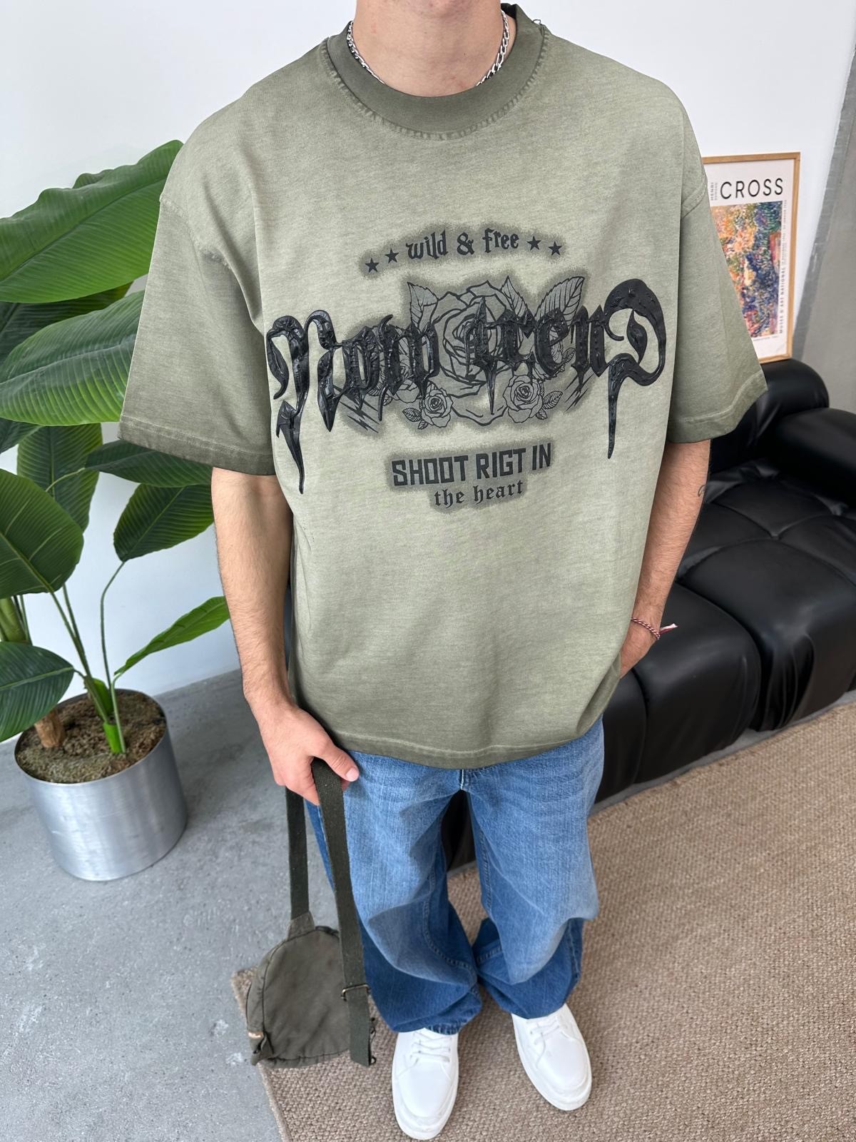 Shoot Now Haki Oversize T-Shirt