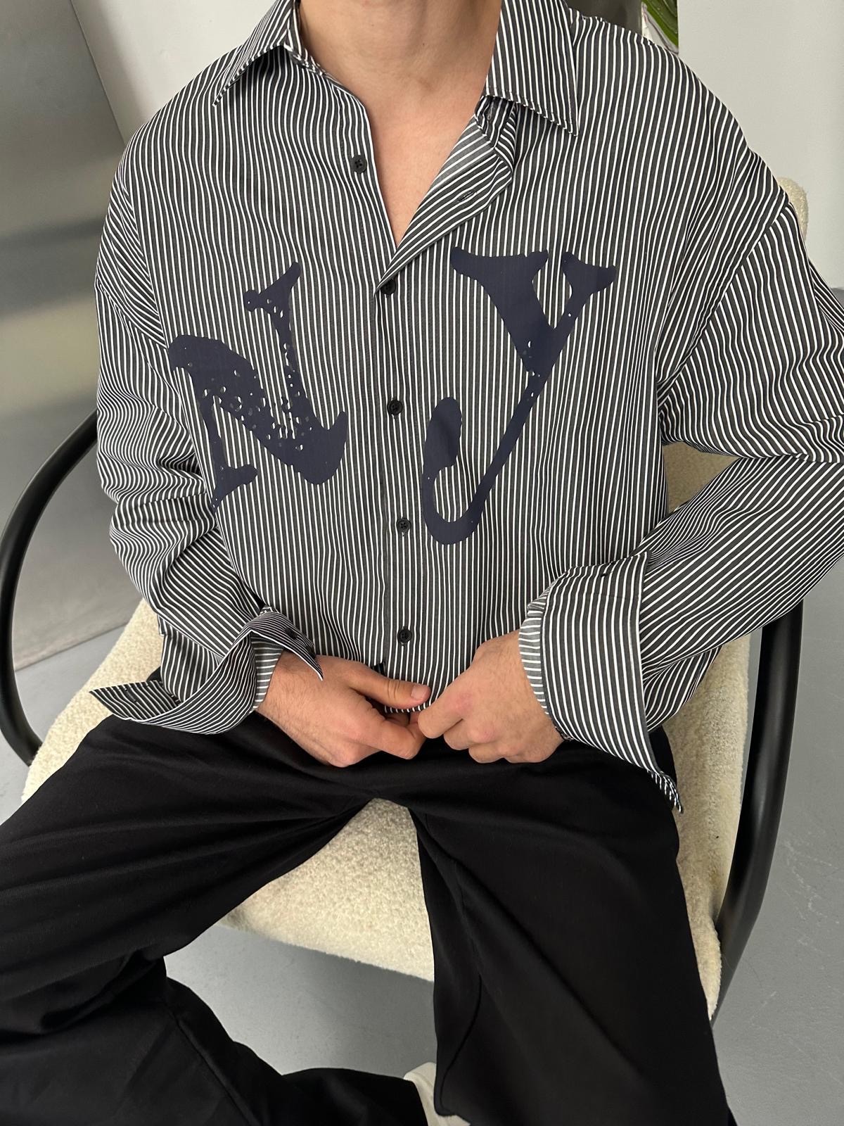 NY Çizgili Vintage Oversize Gömlek