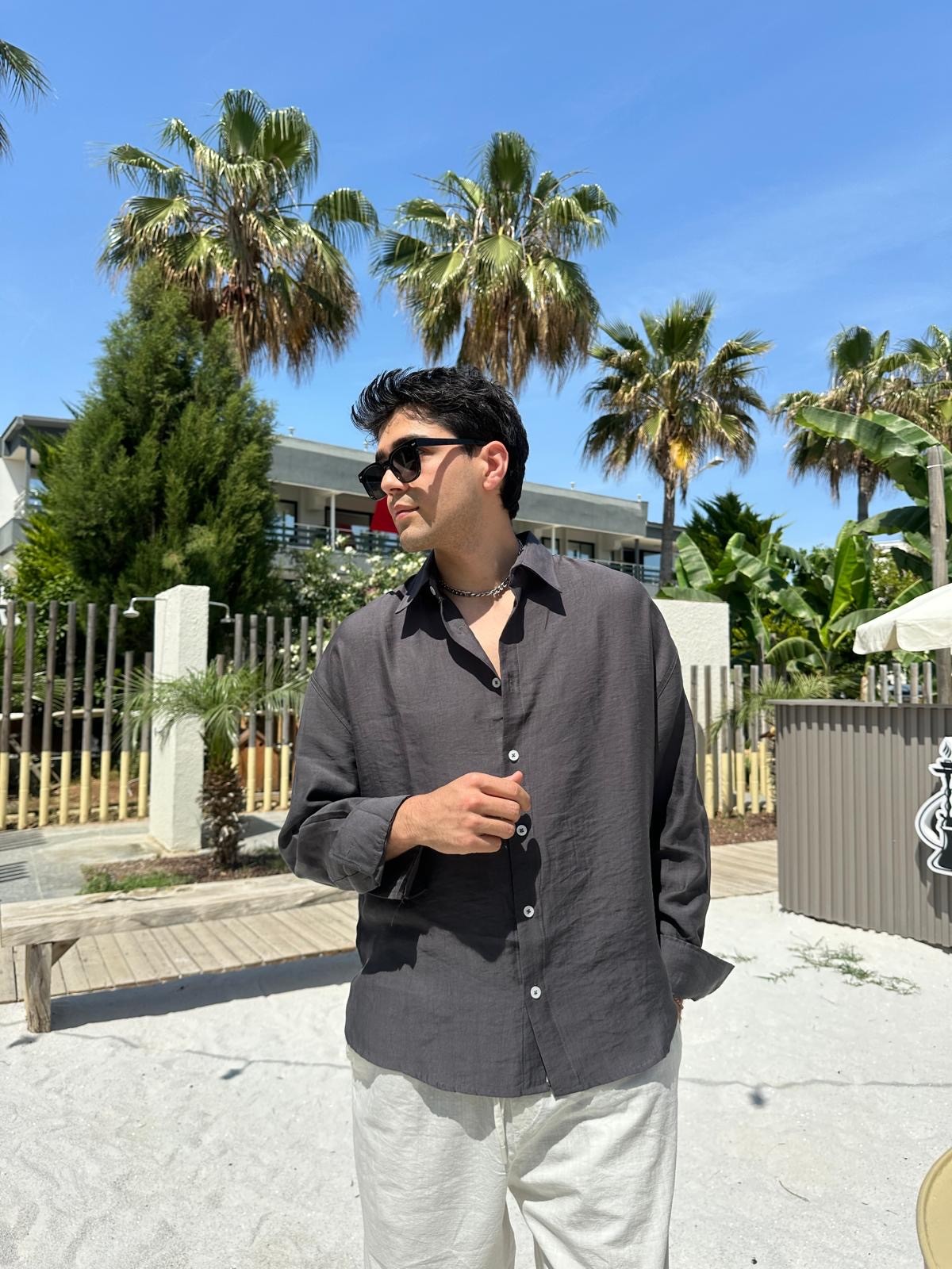 Füme Sand Vibes Keten Gömlek