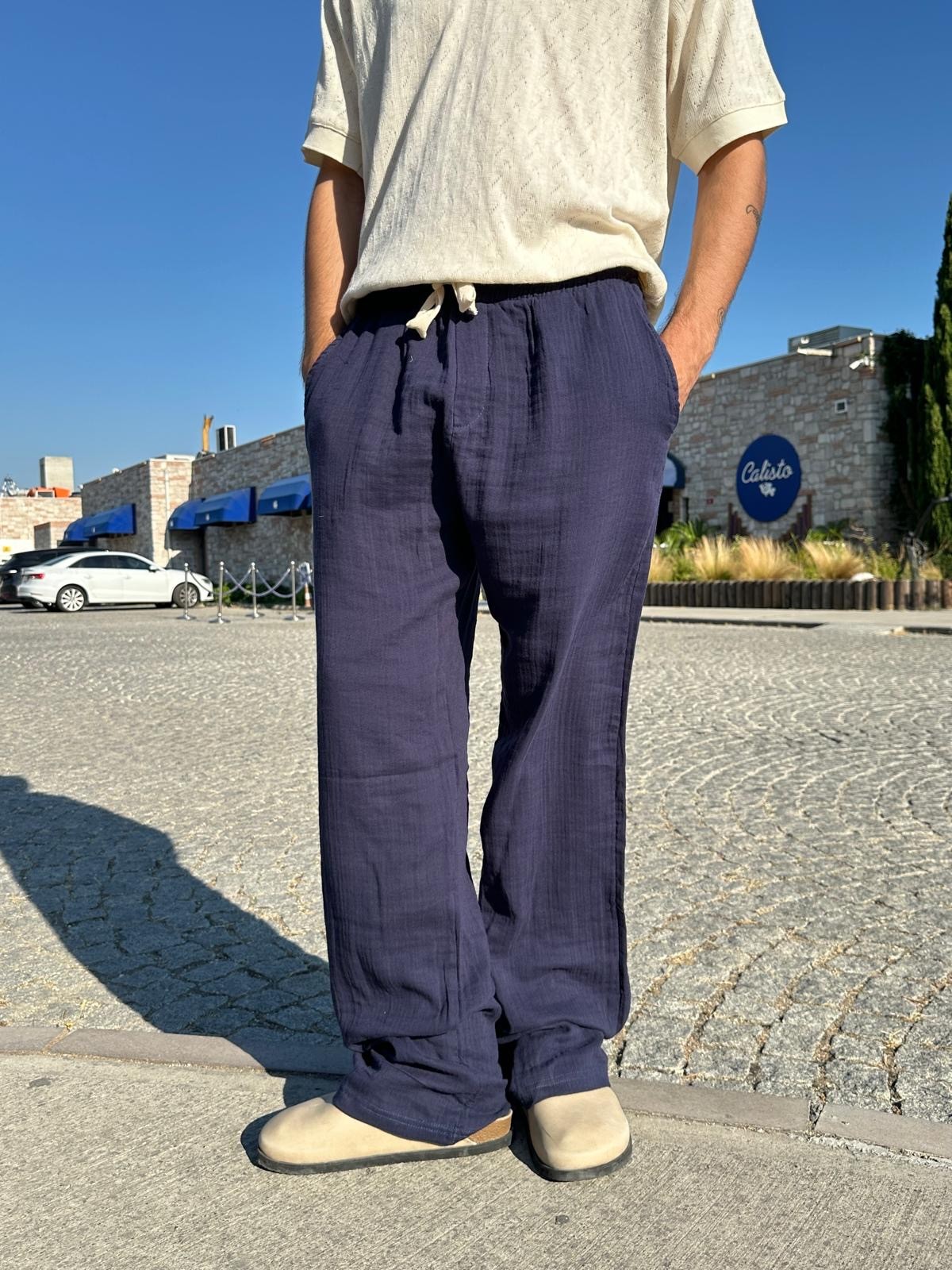 Summer Vibe Mavi Dökümlü Fresh Pantolon