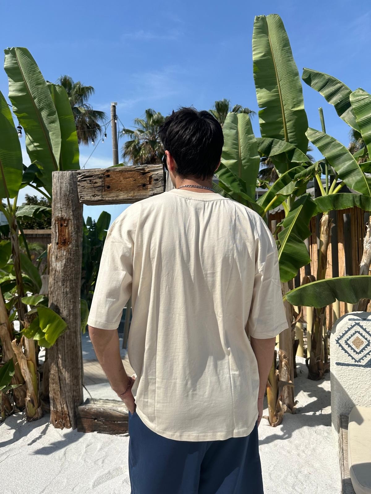 Bej Sand Vibes Basic T-Shirt