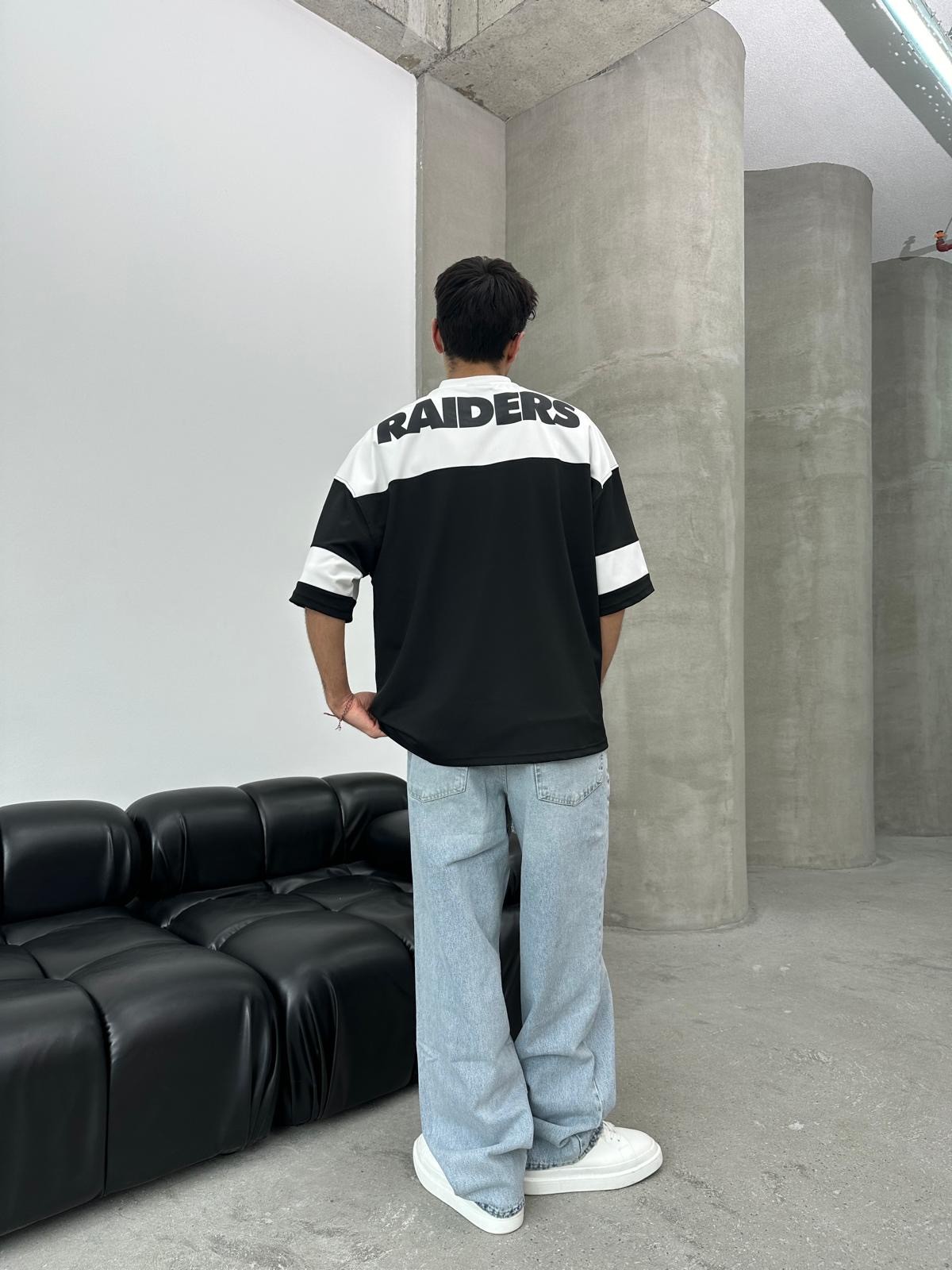 Raiders 19 Baskılı Oversize Siyah Forma