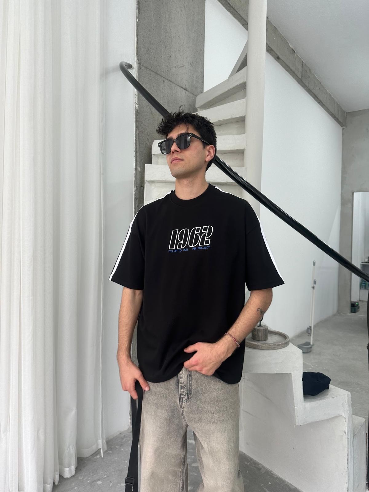 1962 Nakışlı Siyah T-Shirt