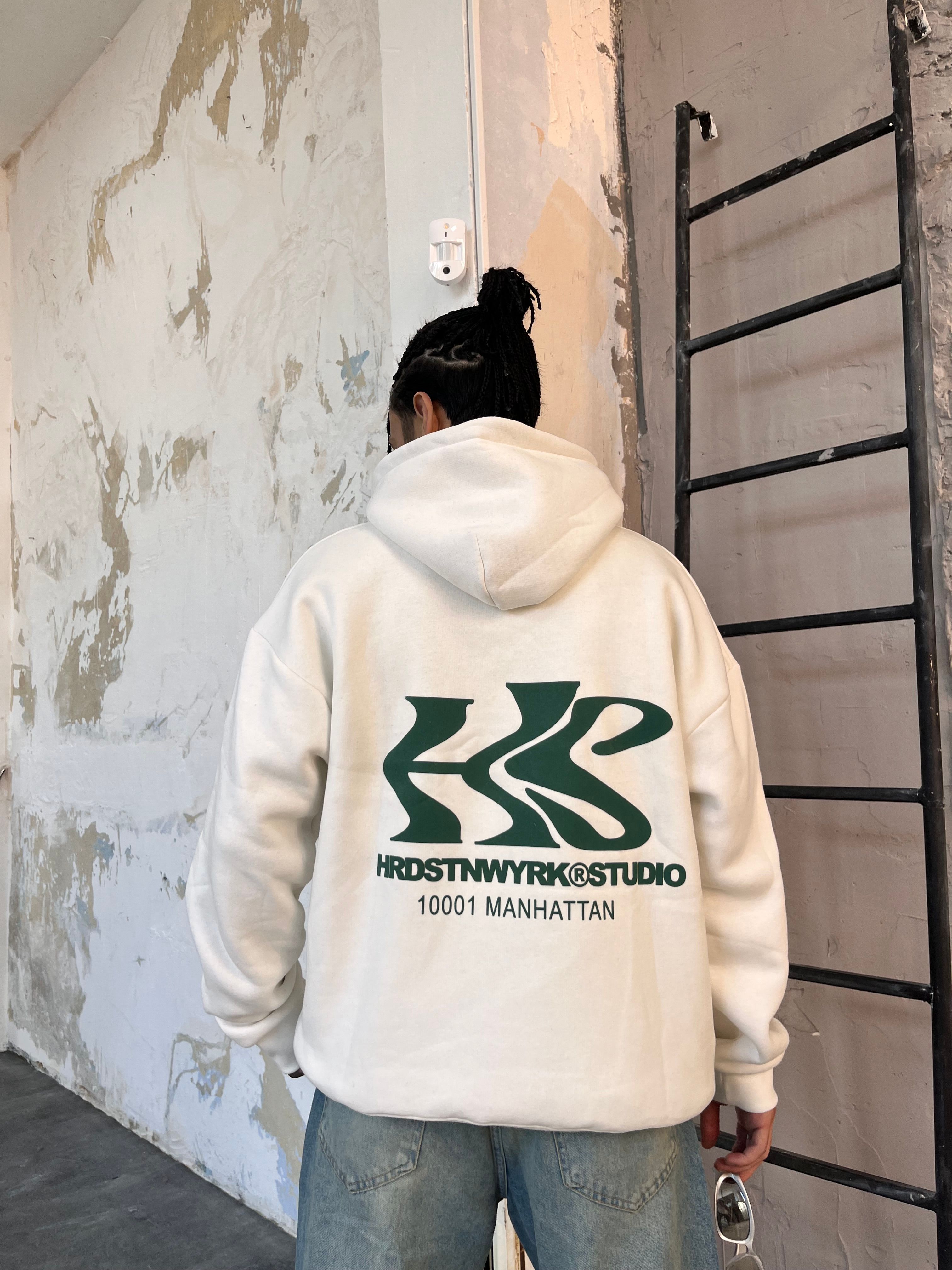 Hardstone Newyork White Hoodie