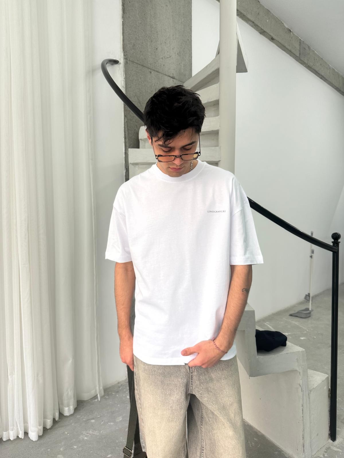 Lino Summer Vibe Chill Beyaz T-Shirt