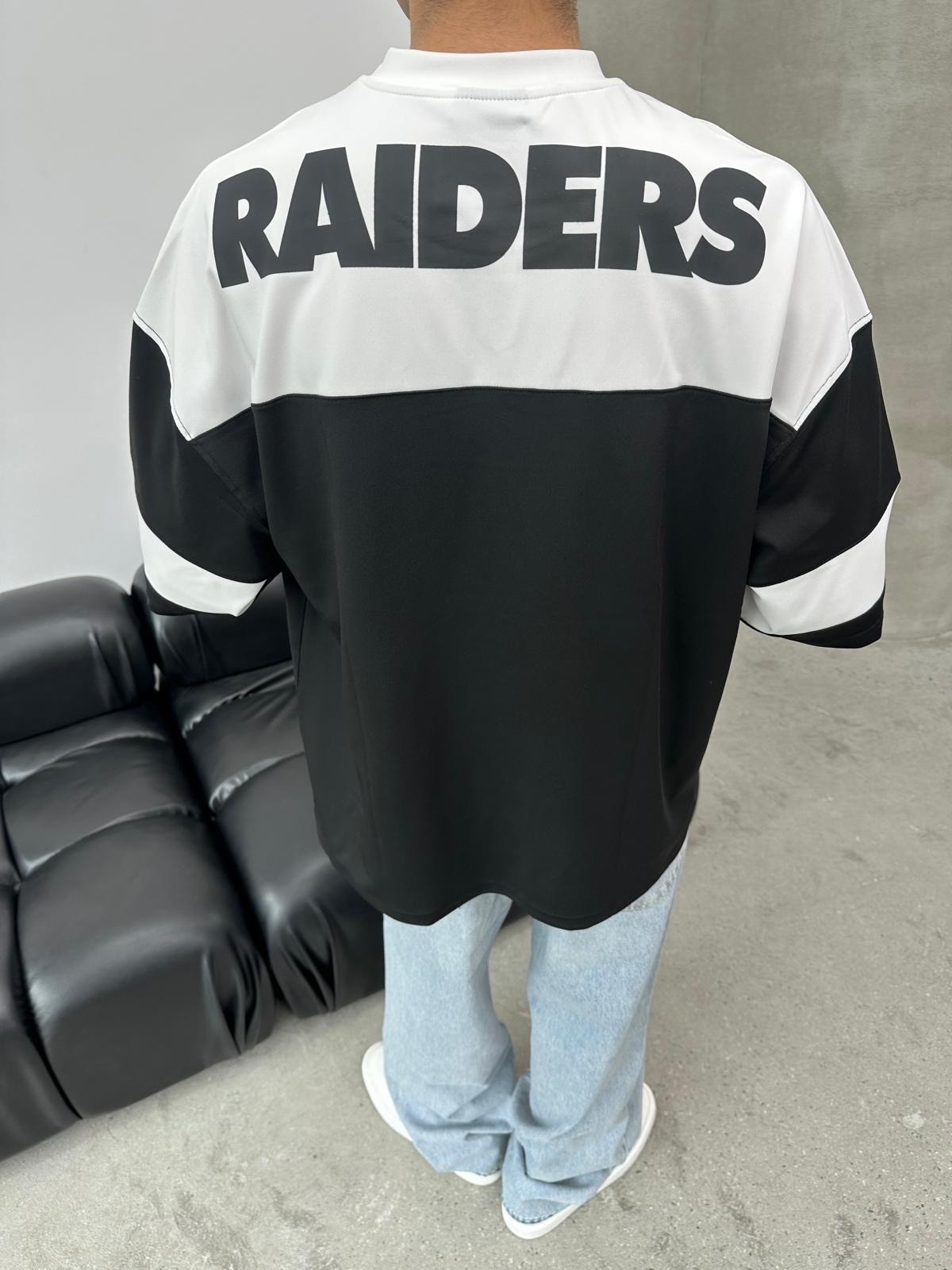 Raiders 19 Baskılı Oversize Siyah Forma