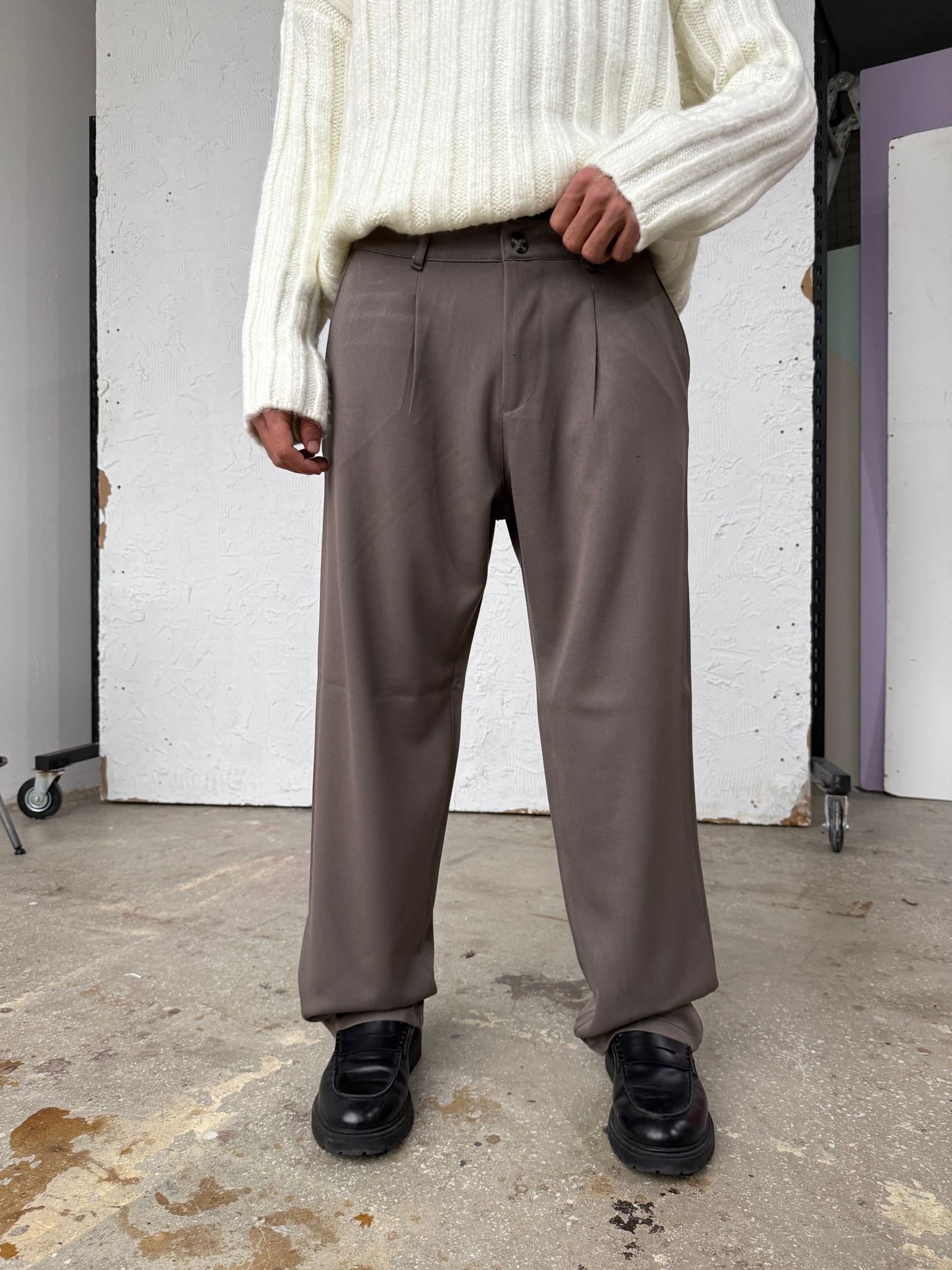 Gold Chan Füme Baggy Kumaş Pantolon