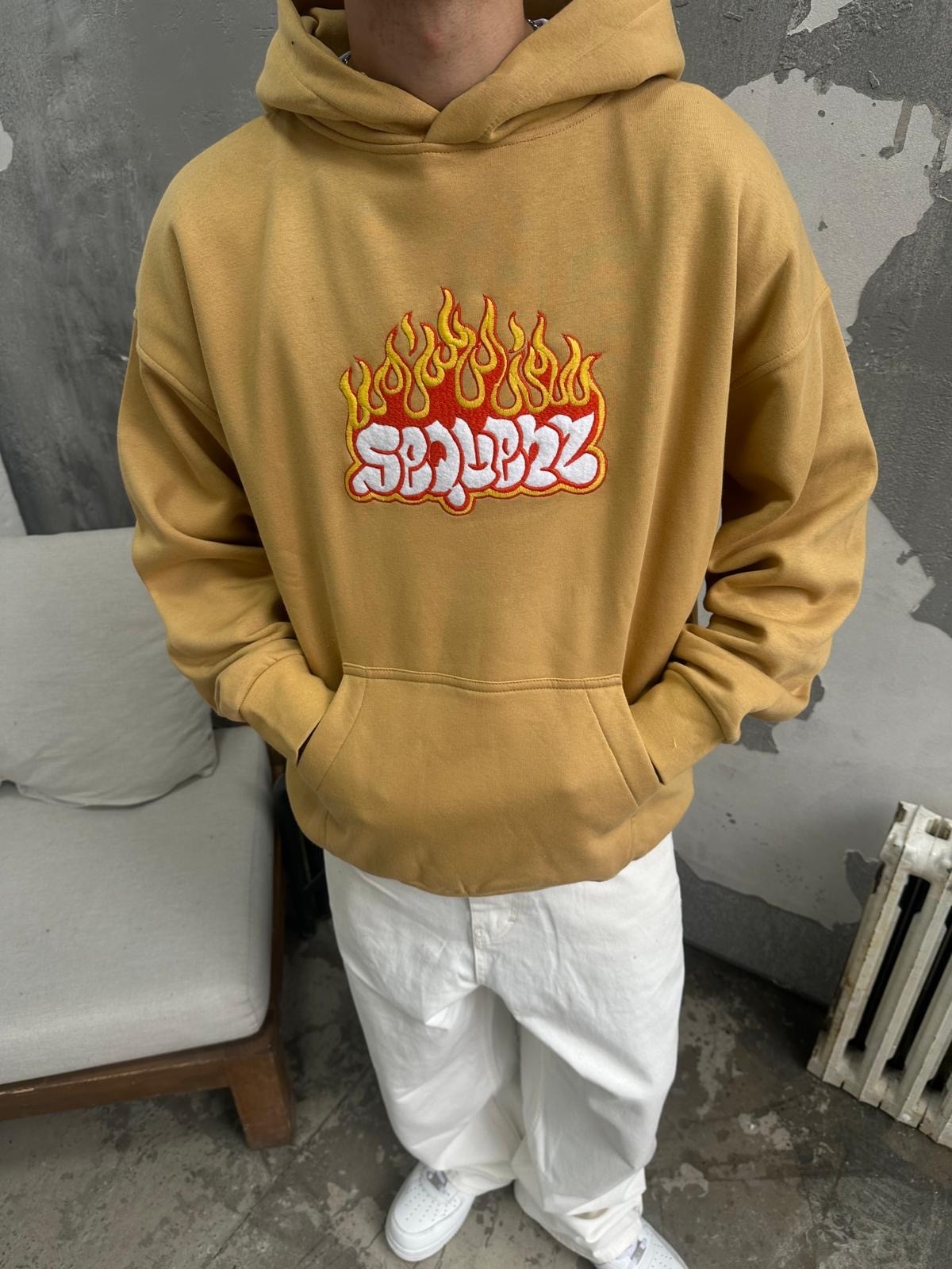 Cactüs Fire Oversize Hardal Hoodie