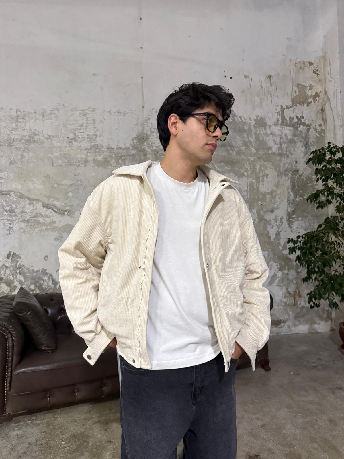 Kadife Bomber Bej Ceket