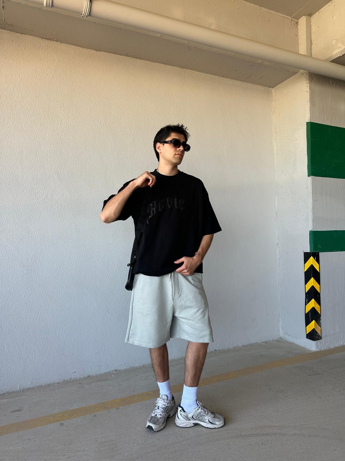 Arabic Font Black Oversize T-Shirt