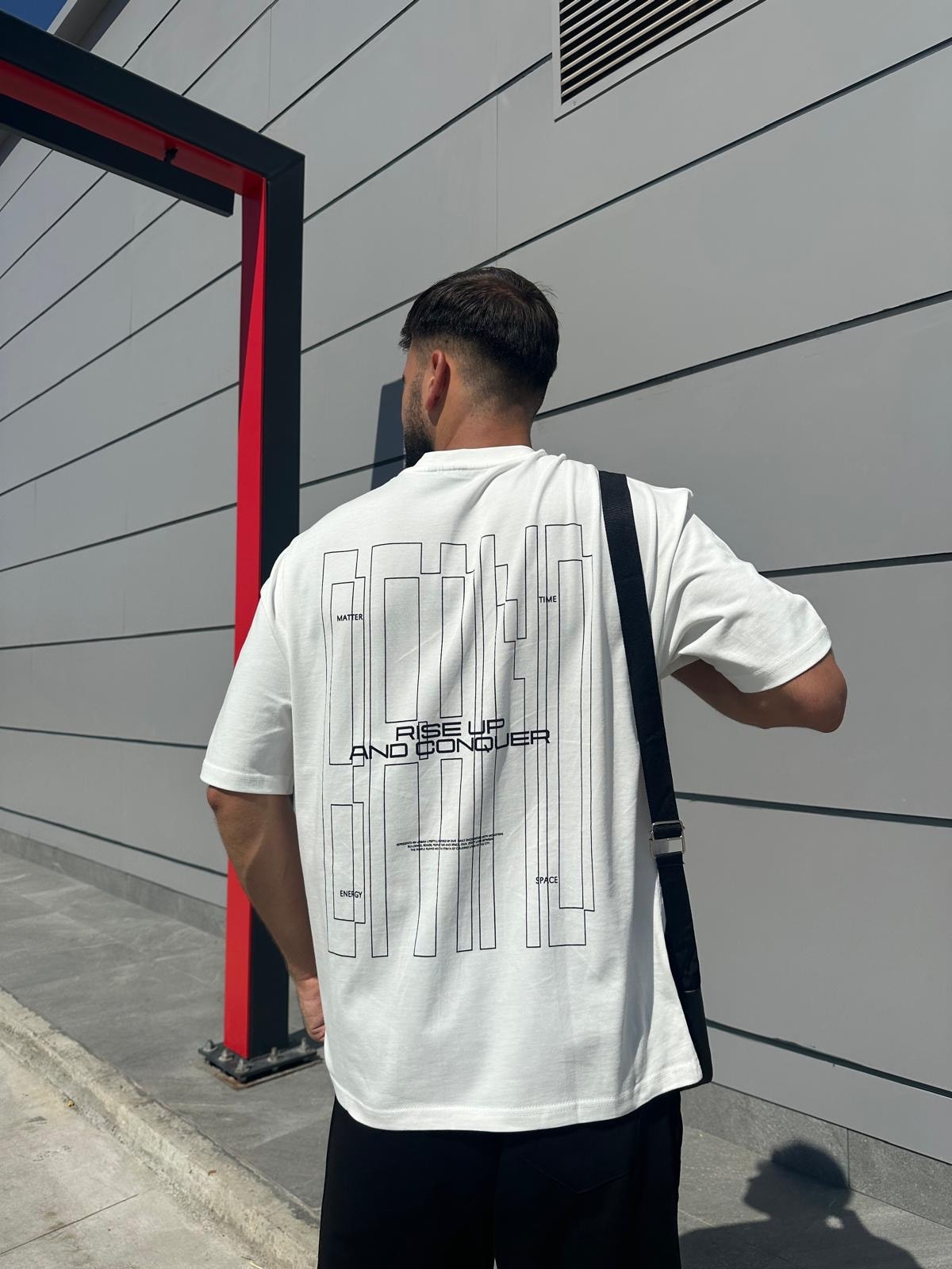 Rıse Up Sırt Baskılı Beyaz Oversize T-Shirt