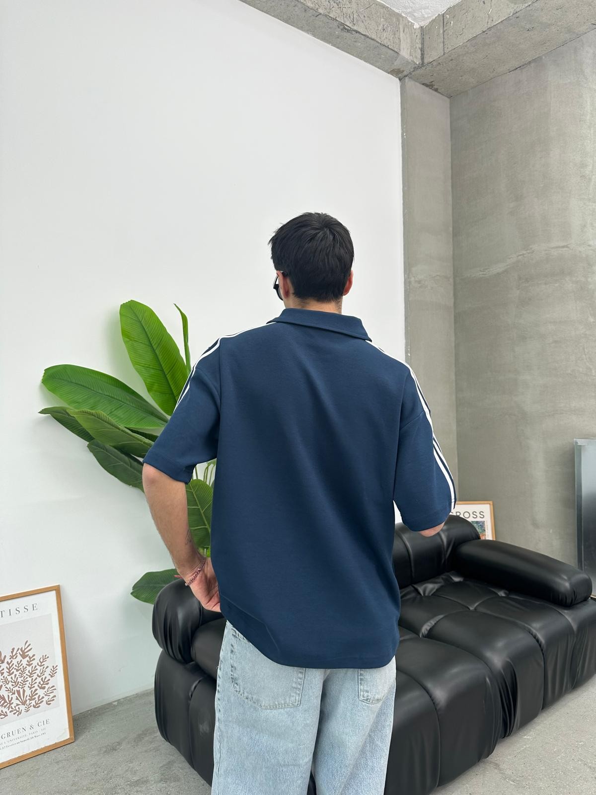 Matcha Story Polo Yaka İndigo T-Shirt 