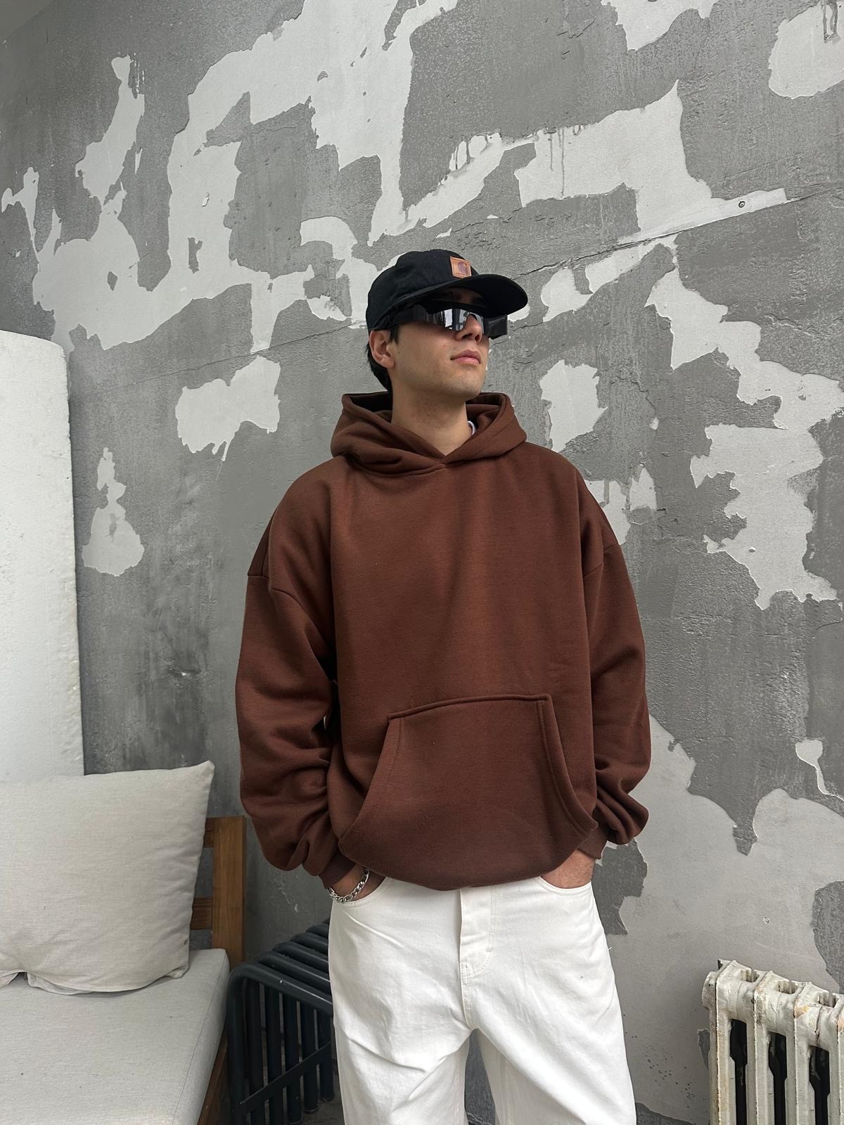 Brown Basic Oversize Hoodie