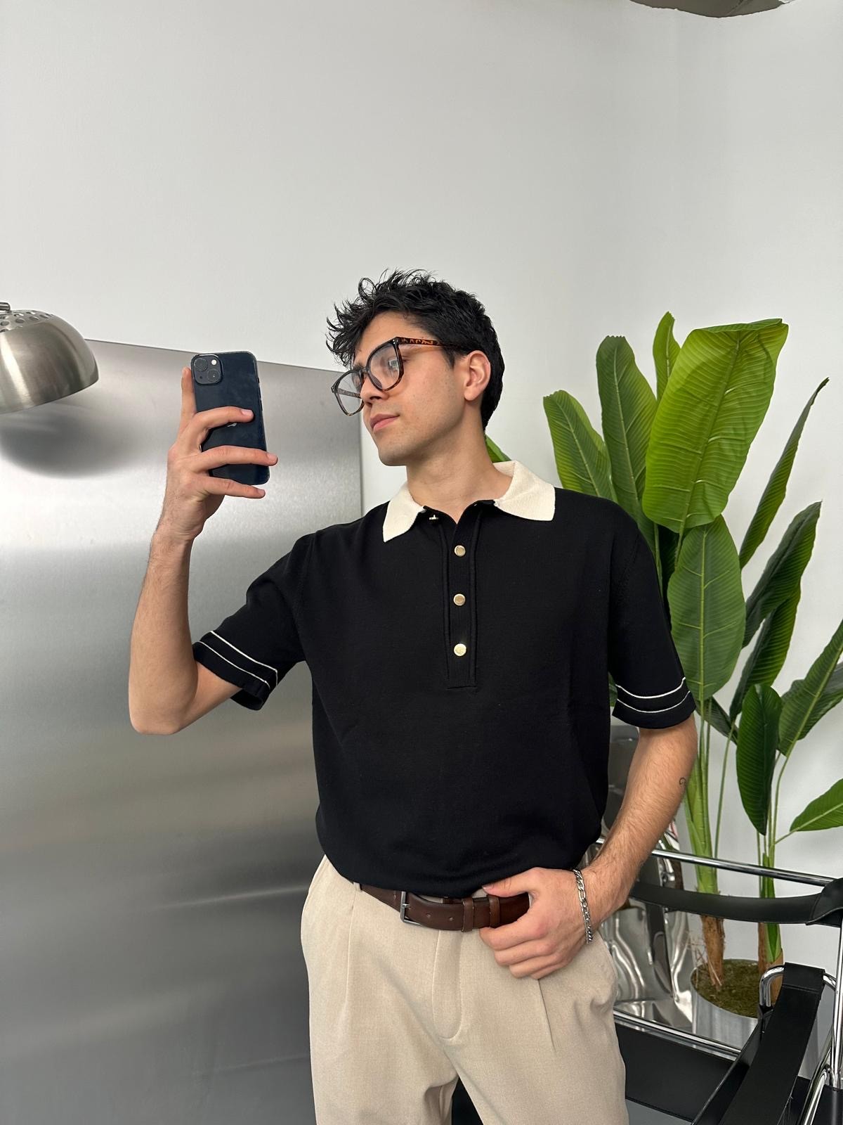 Old Money Collection Siyah Polo Yaka T-Shirt 
