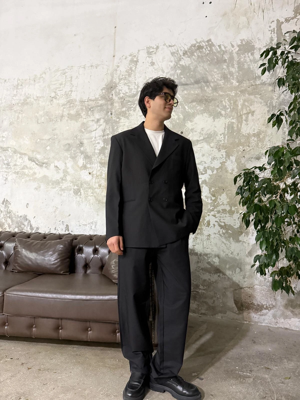 Bol Kalıp Kumaş Pantolon+ Ceket Takım