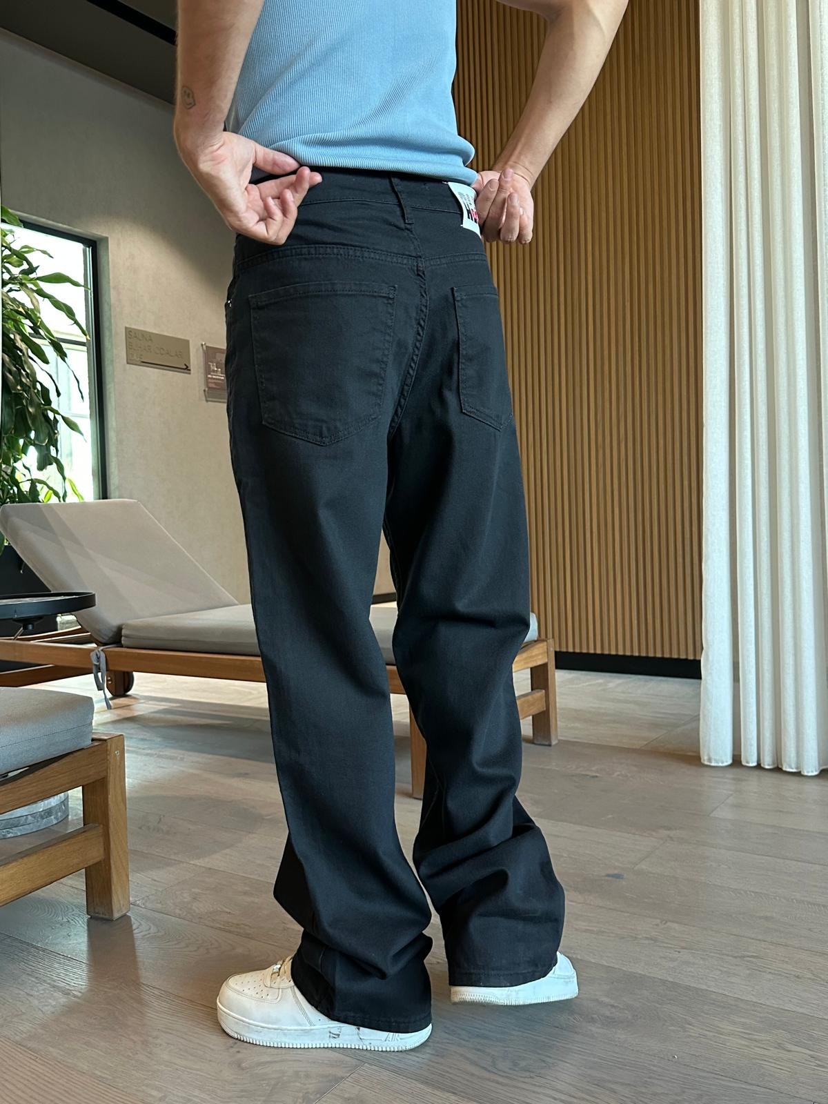 Sand Black Basic Baggy Pantolon