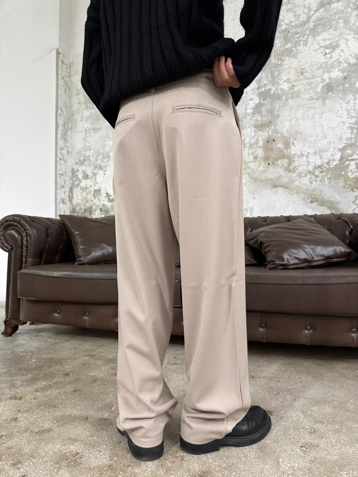 Kane Bej Baggy Kumaş Pantolon