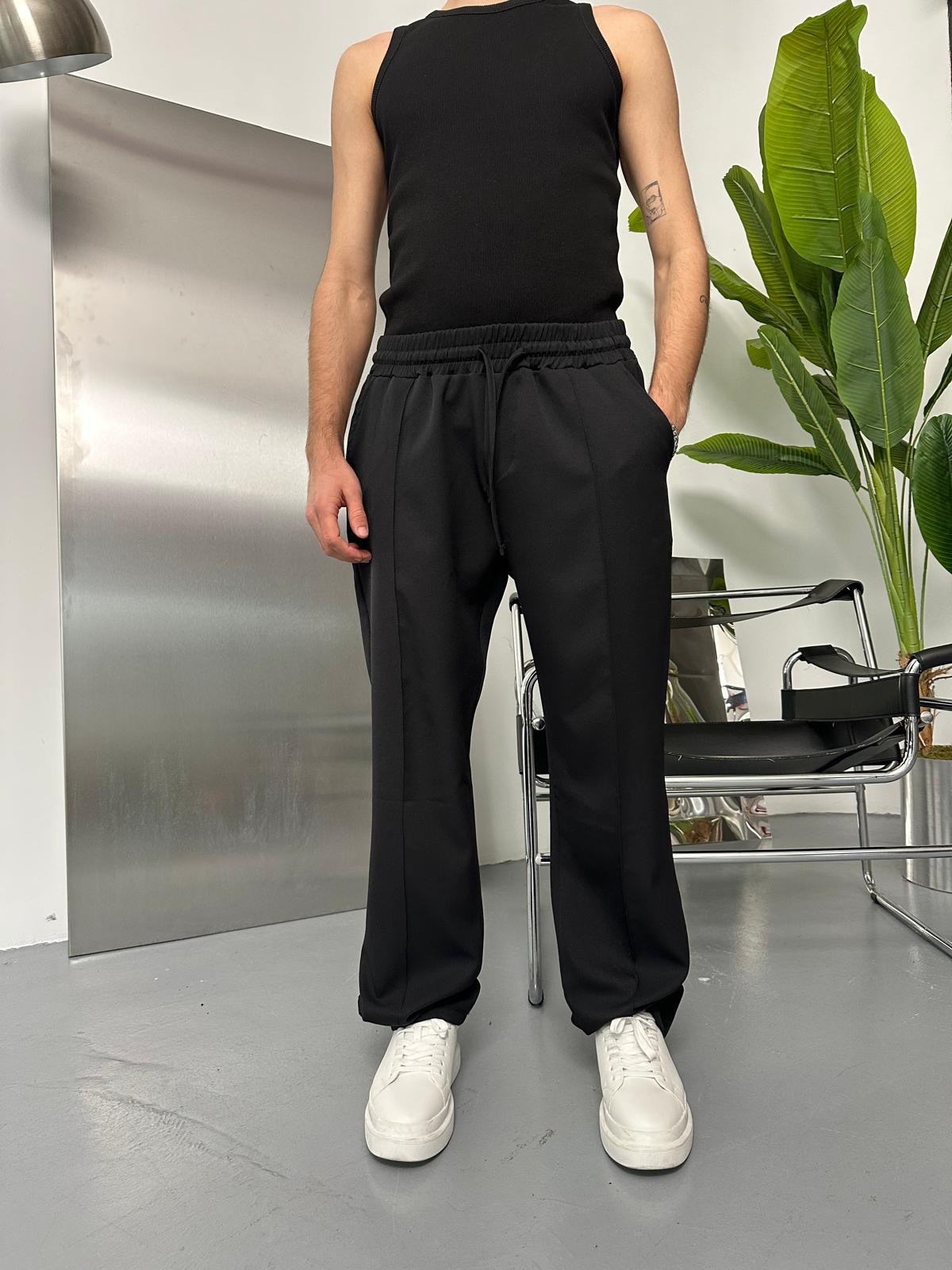 Dokuma Çımalı Fresh Siyah Baggy Pantolon 