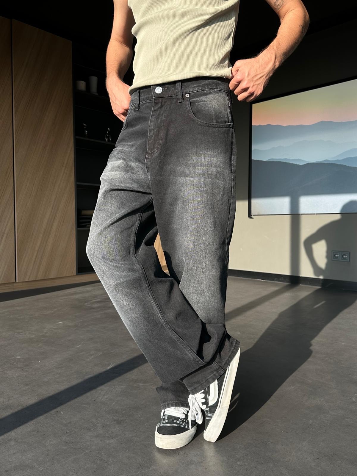 Sand Washed Baggy Pantolon