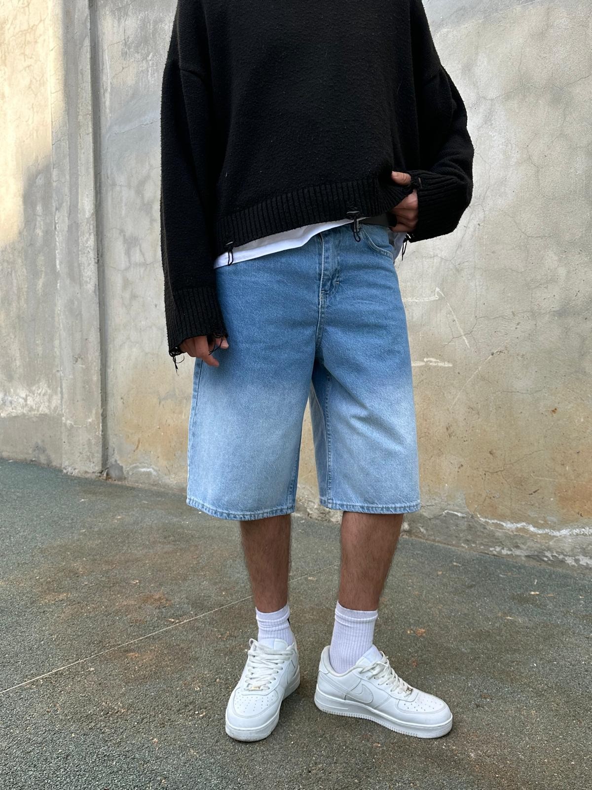 Vintage Twin Blue Teen Kot Şort Alx