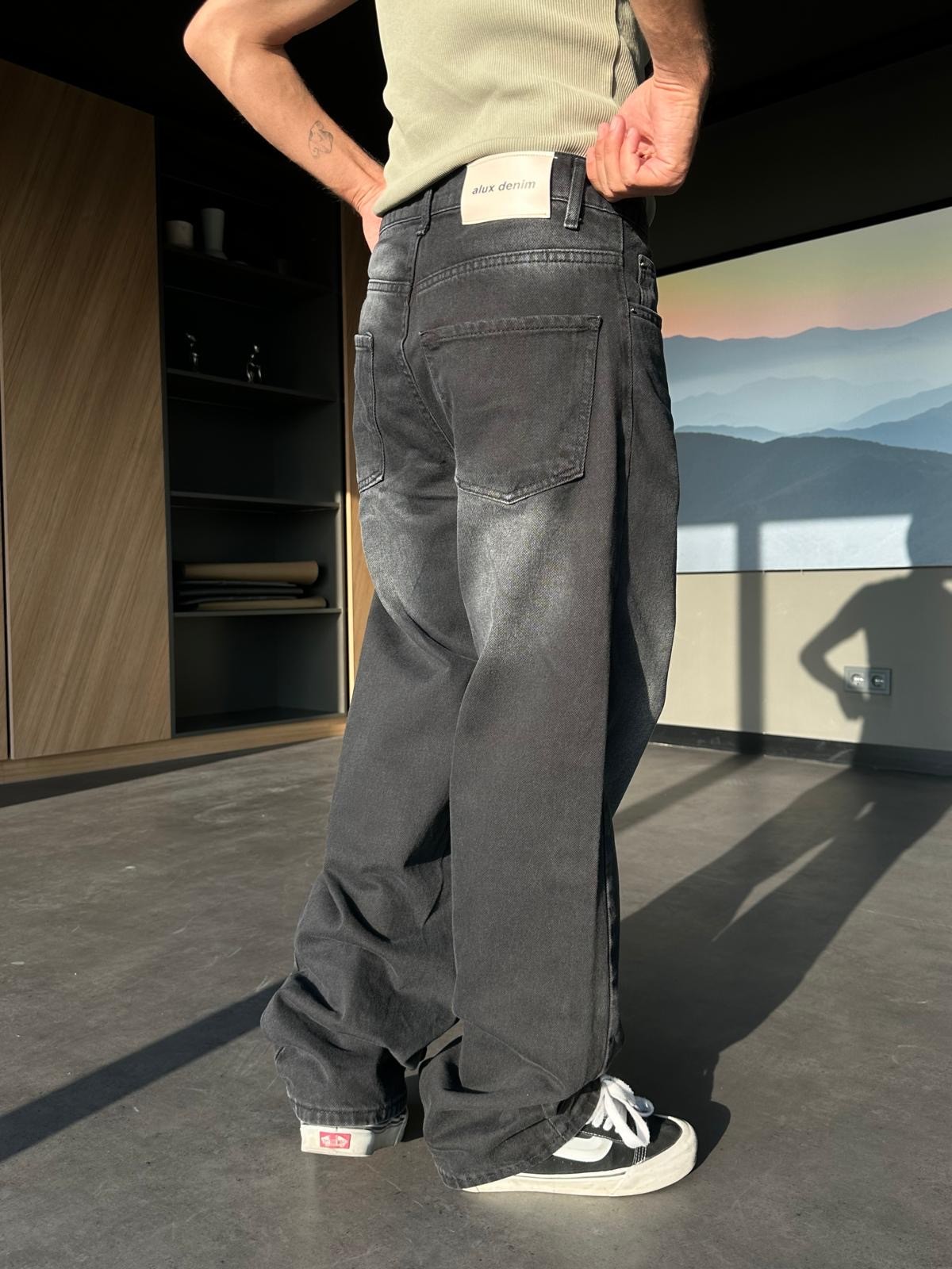 Sand Washed Baggy Pantolon